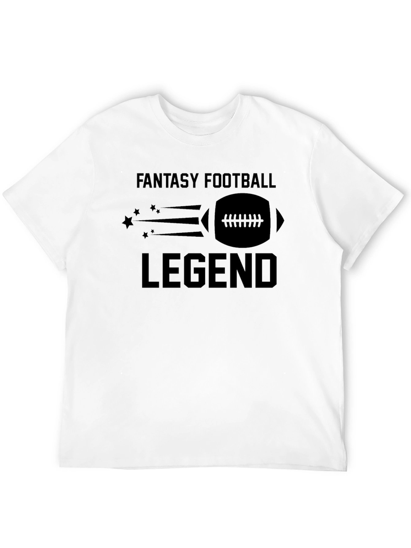 Black Fantasy Football Legend T-Shirt - Black Crew Neck Tee view 12