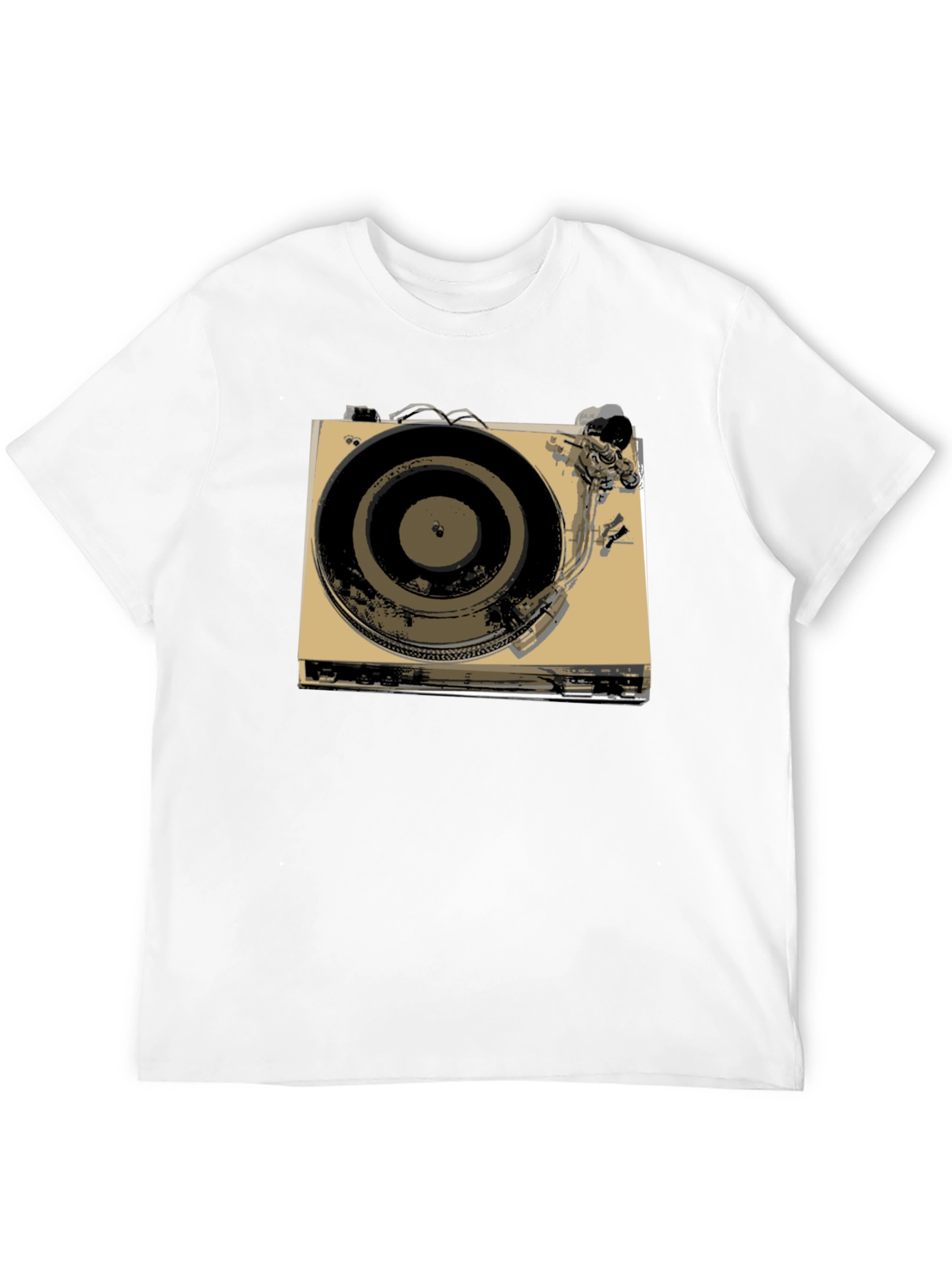 Black Vintage Turntable Graphic Tee - Retro DJ Style view 12