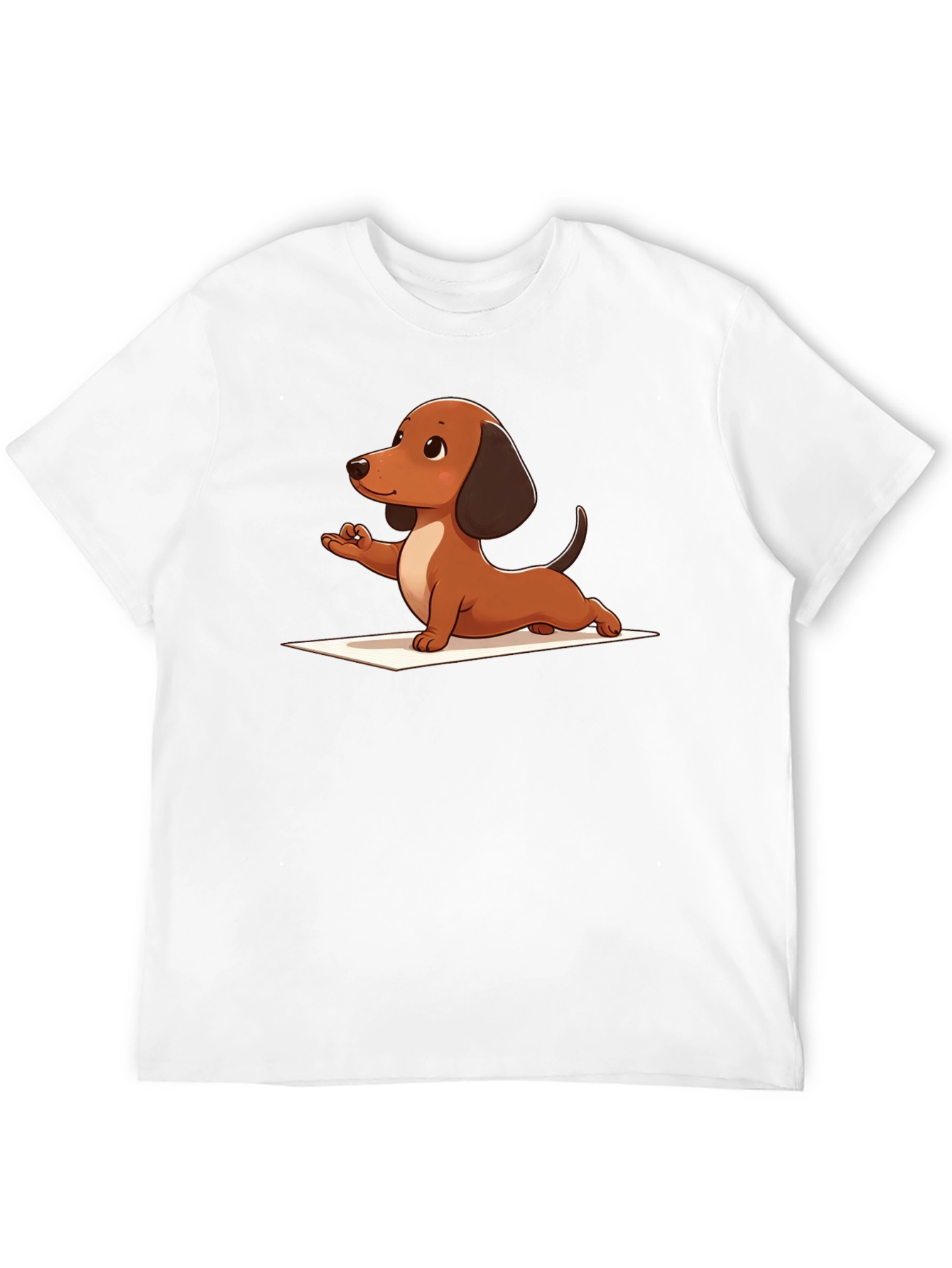 Black Yoga Dachshund Black T-Shirt view 12
