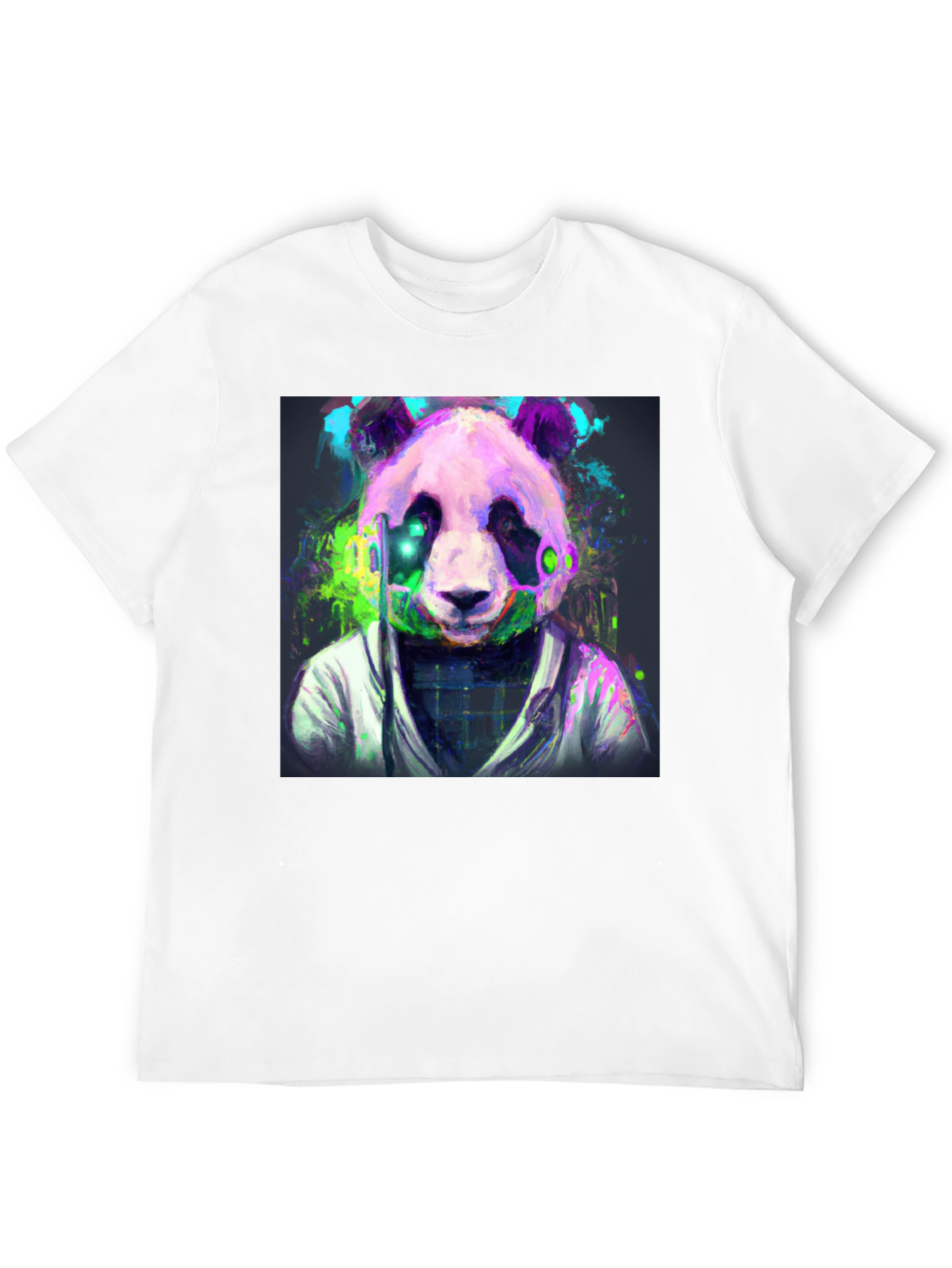Black Cyber Panda Graphic Tee - Modern Style view 12