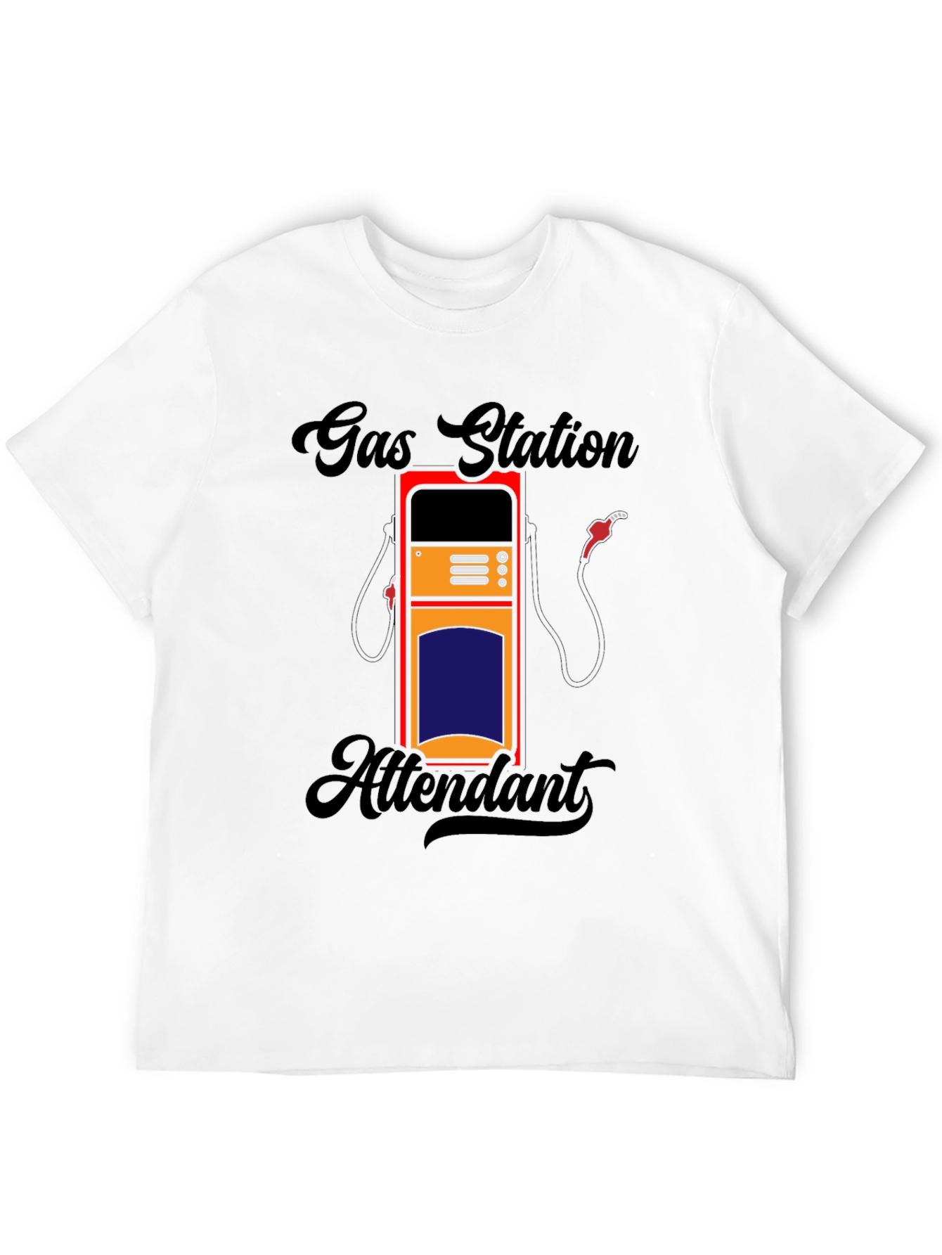 Black Gas Station Attendant Graphic Tee - Black Cotton Comfort view 12