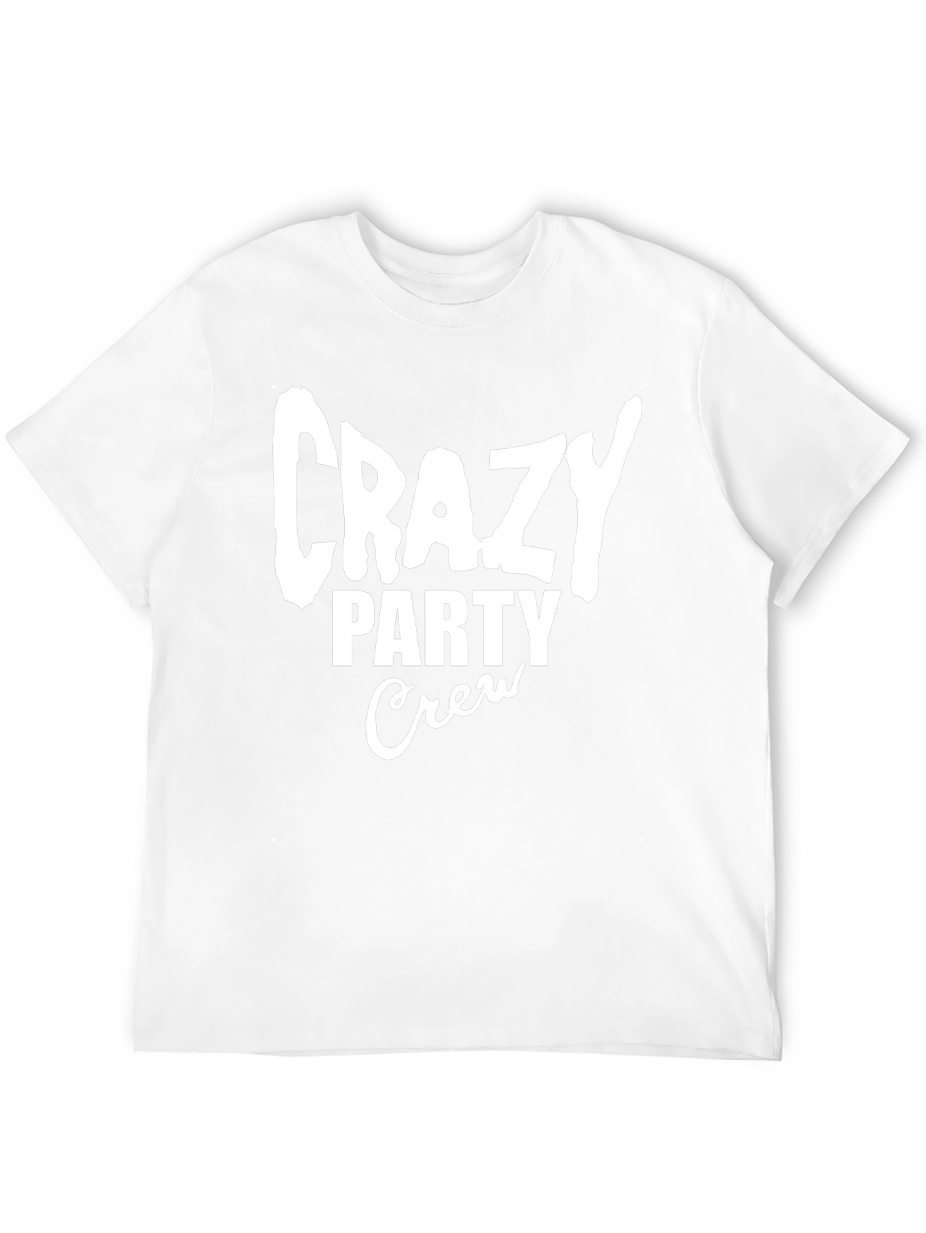 Black Crazy Party Crew Graphic Tee - Black Cotton T-Shirt view 12