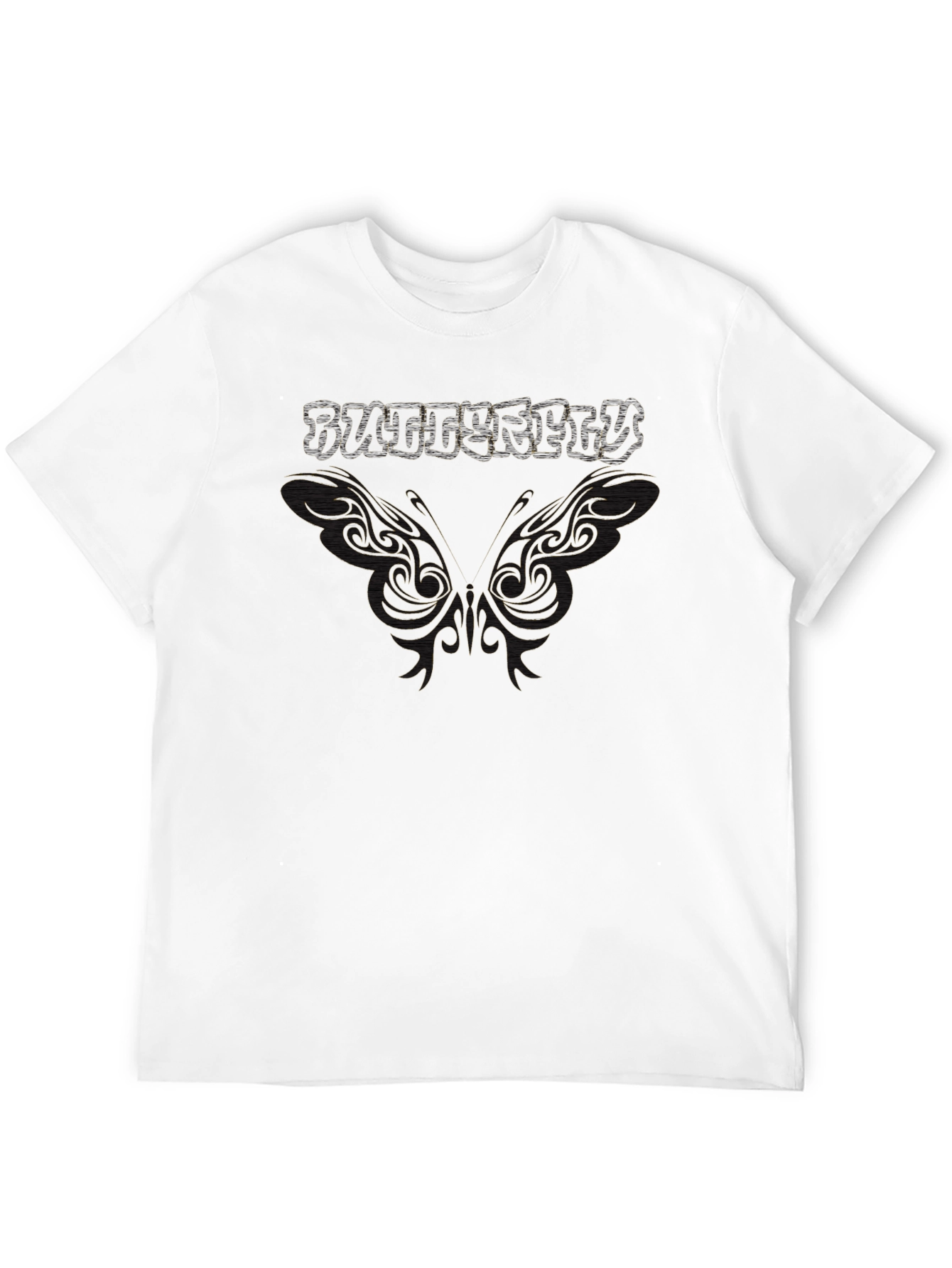Black Butterfly Graphic Print T-Shirt - Black view 12