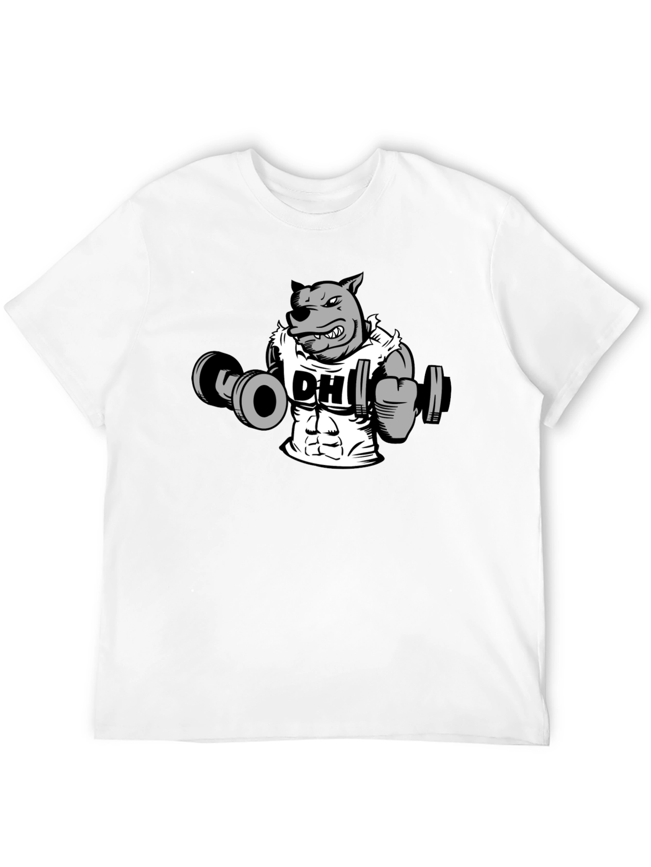 Black Dog Lifting Weights Graphic T-Shirt view 12