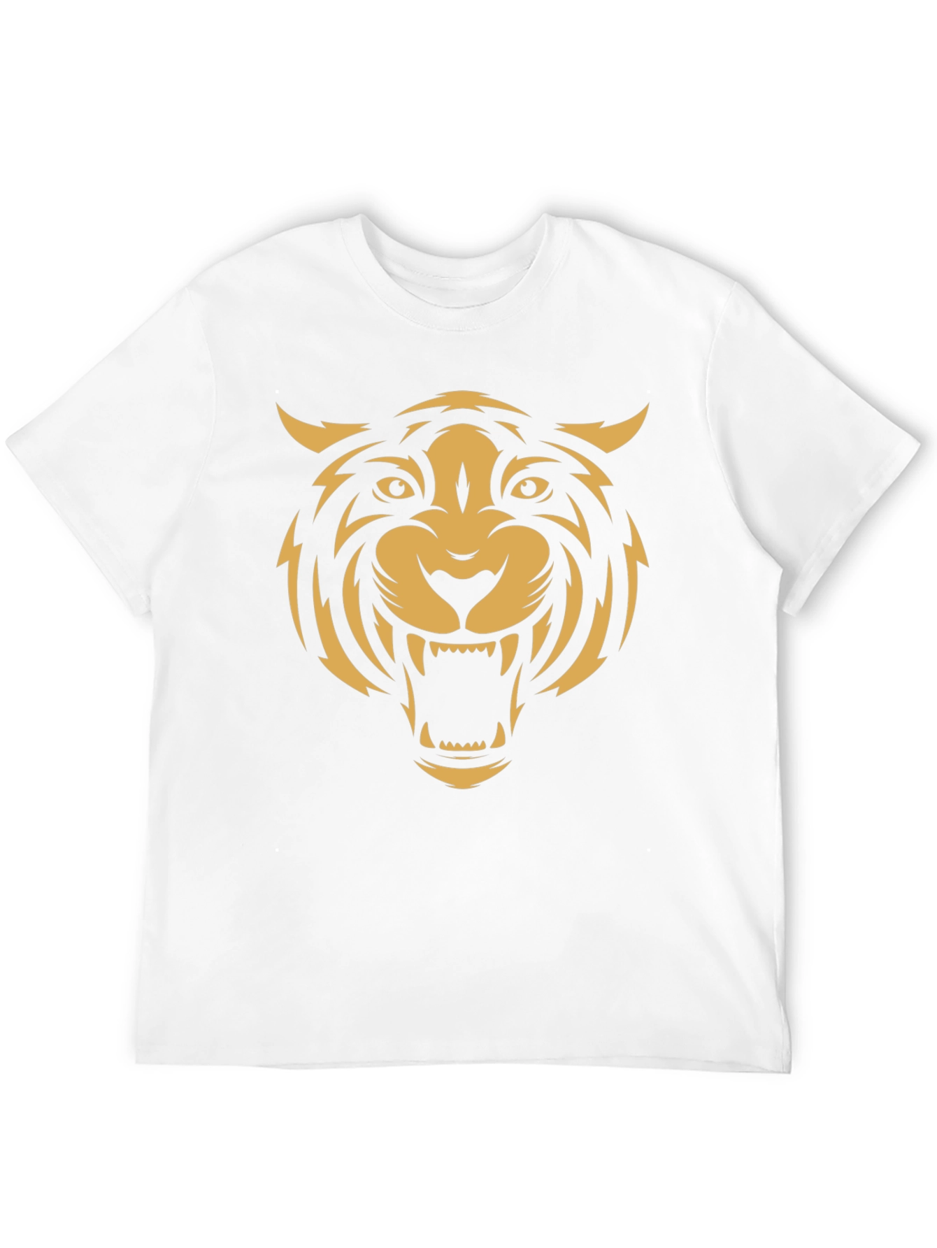Black Men's Black T-Shirt with Bold Tiger Graphic view 12