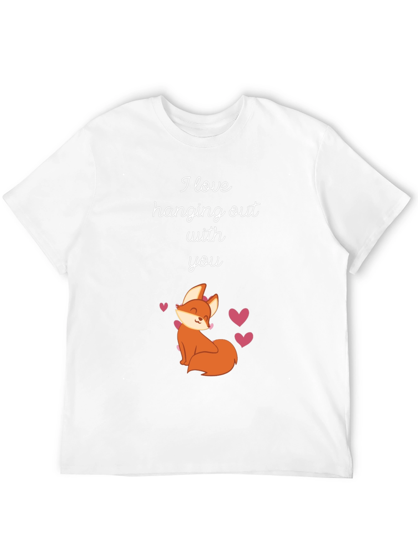 Black Cute Fox T-Shirt - I Love Hanging Out With You! view 12