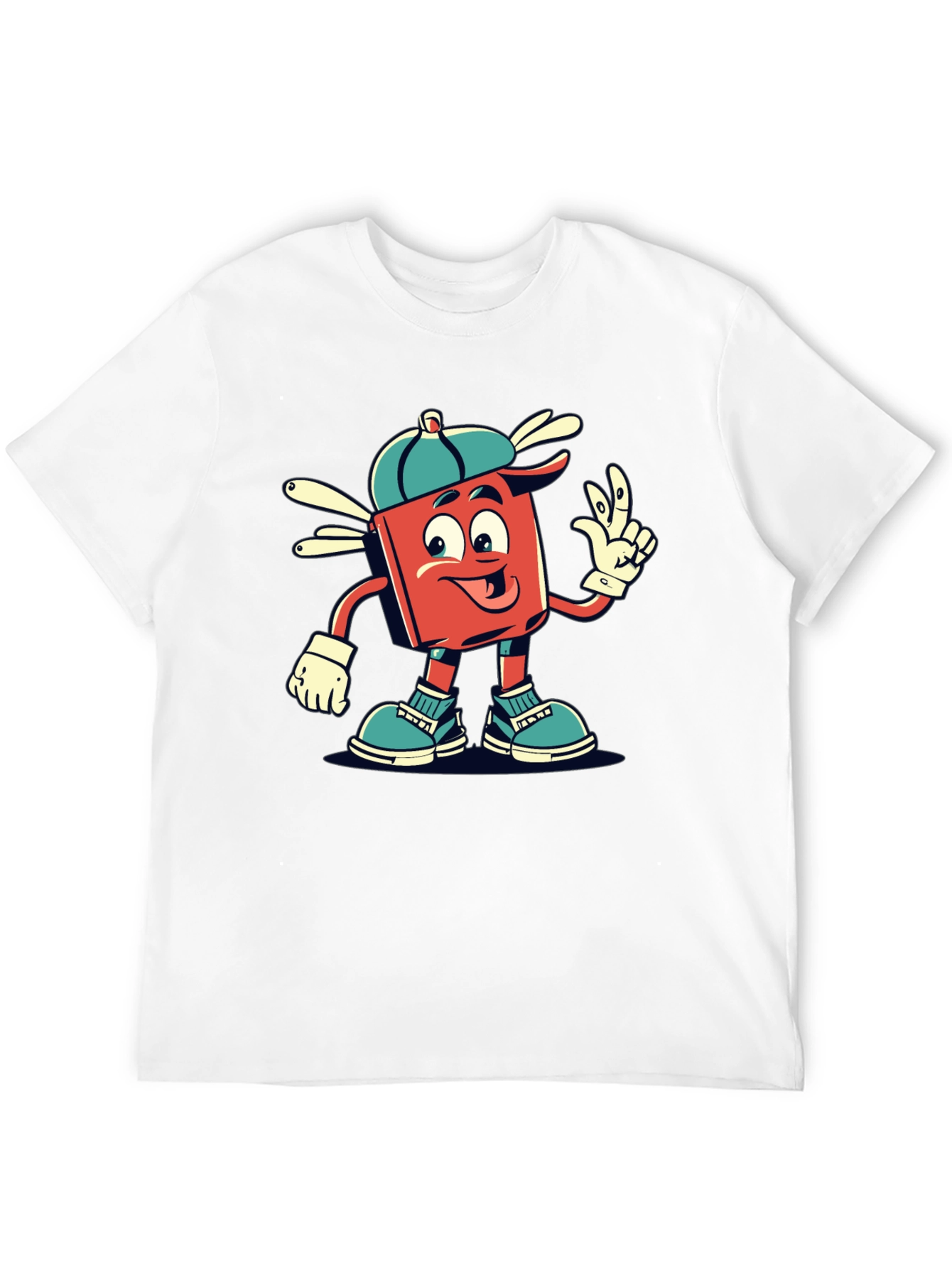 Black Retro Cartoon Graphic Tee - Cool Character Design view 12