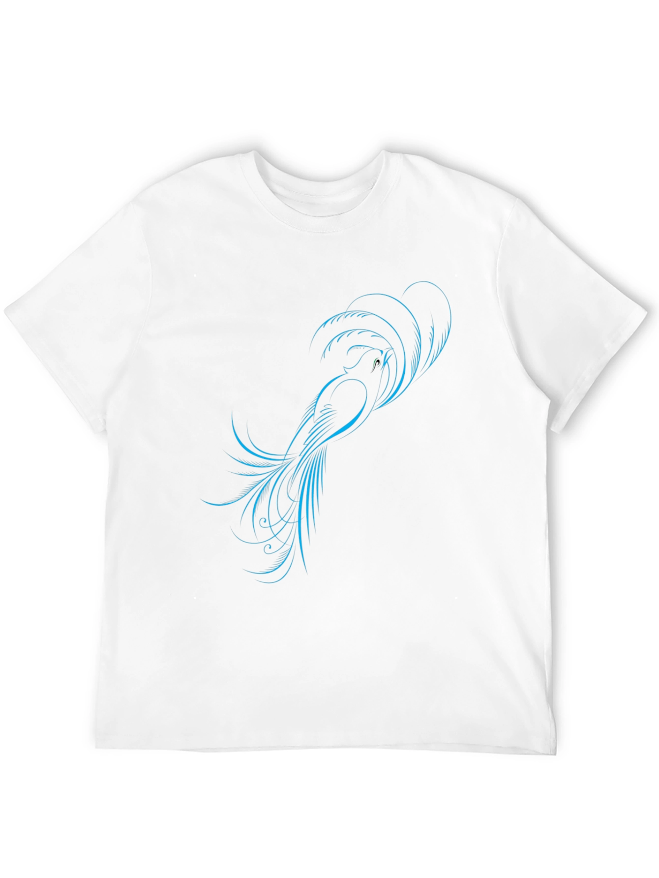 Black Stylish Black T-Shirt with Blue Bird Design view 12