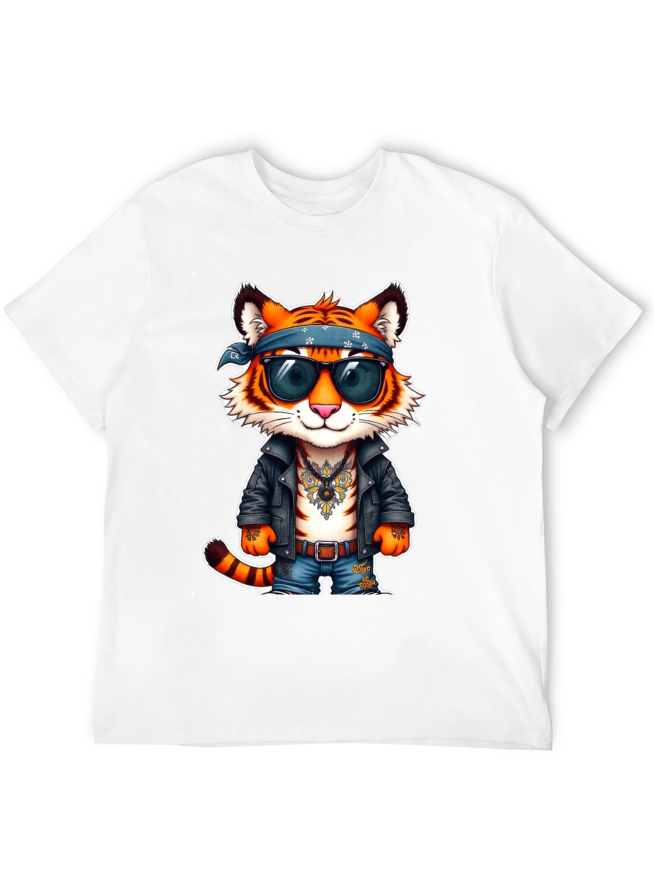 Black Cool Tiger Graphic Tee - Rocker Style view 12