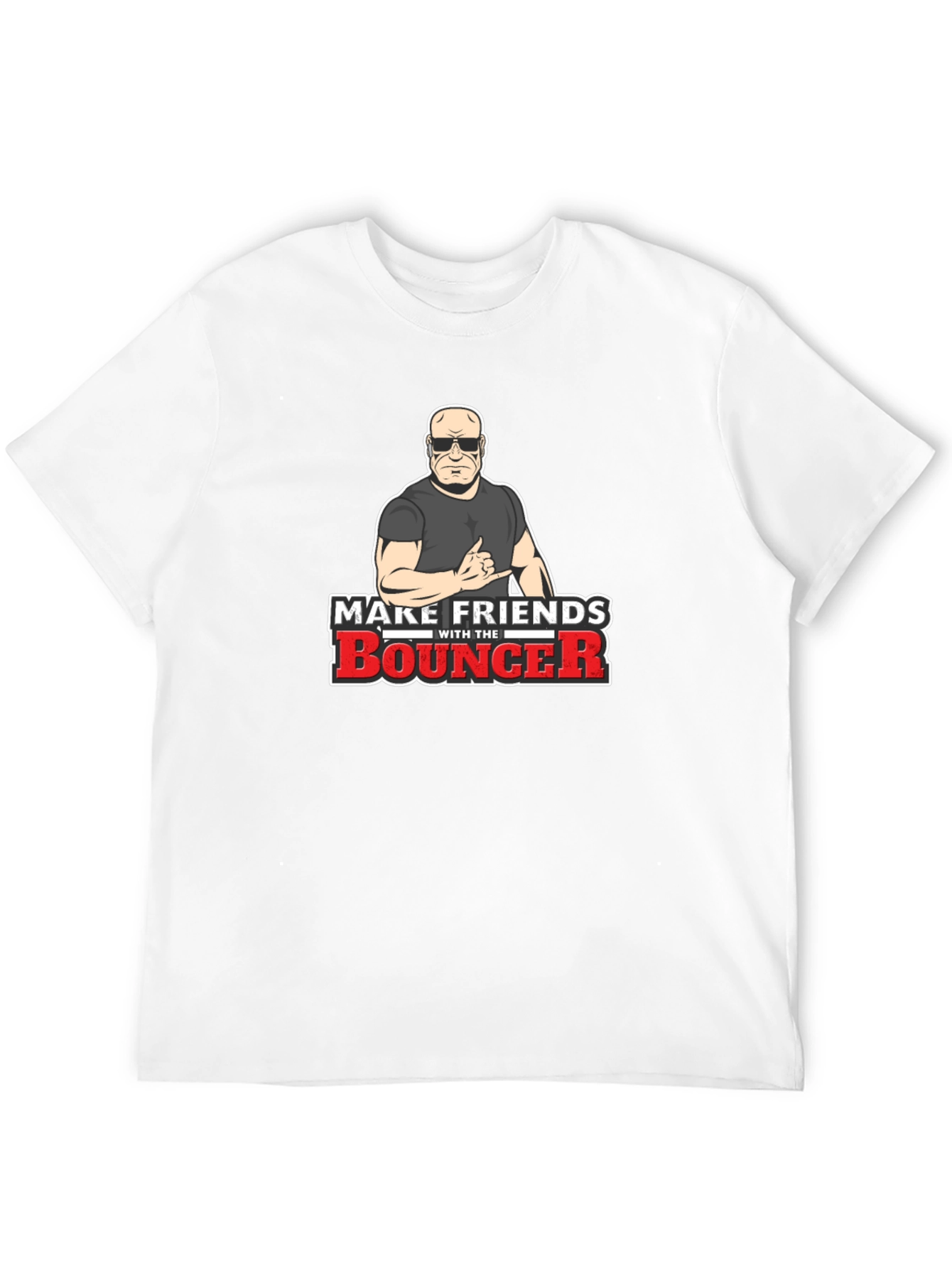 Black Make Friends With The Bouncer Black T-Shirt view 12