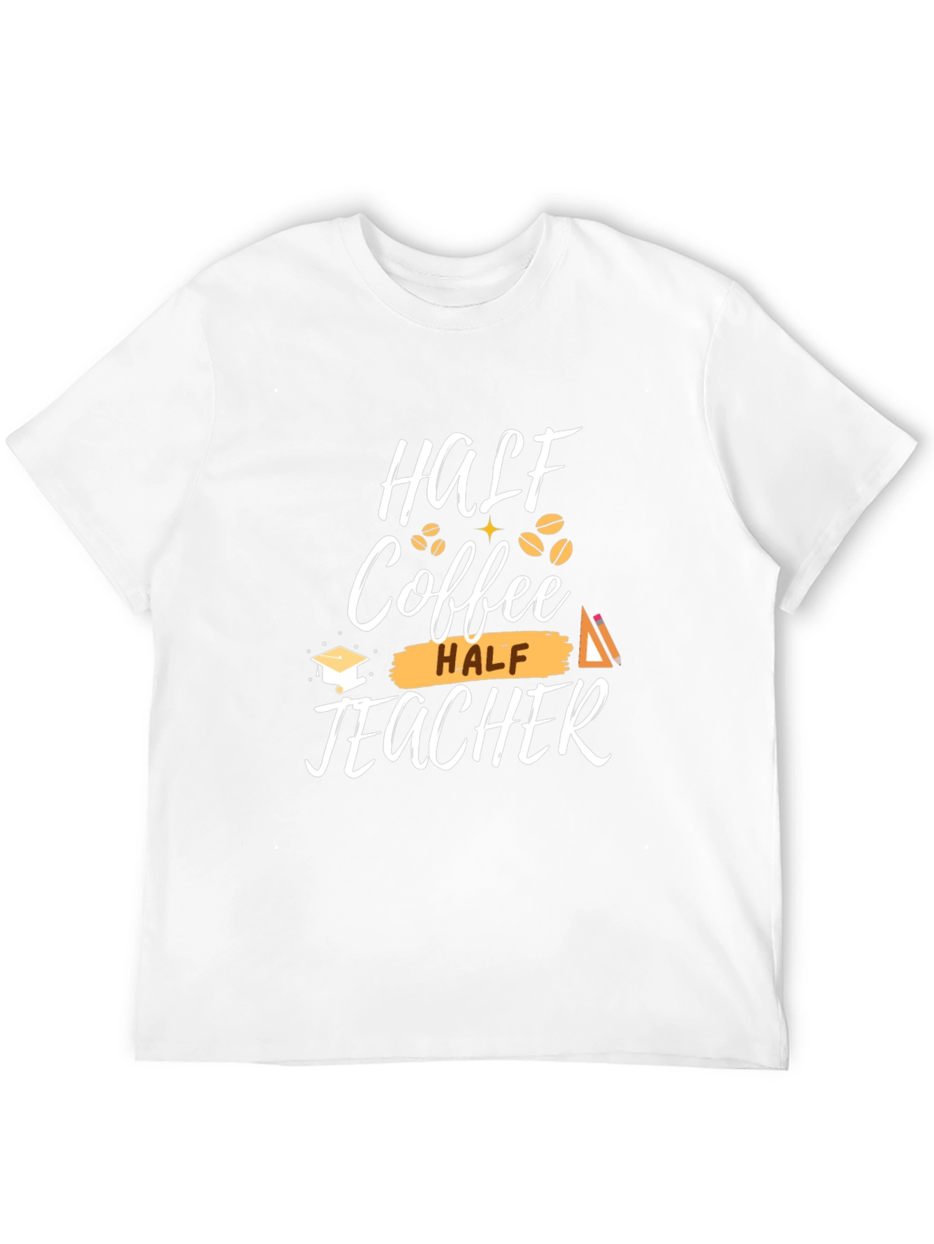 Black Half Coffee Half Teacher Graphic T-Shirt view 12