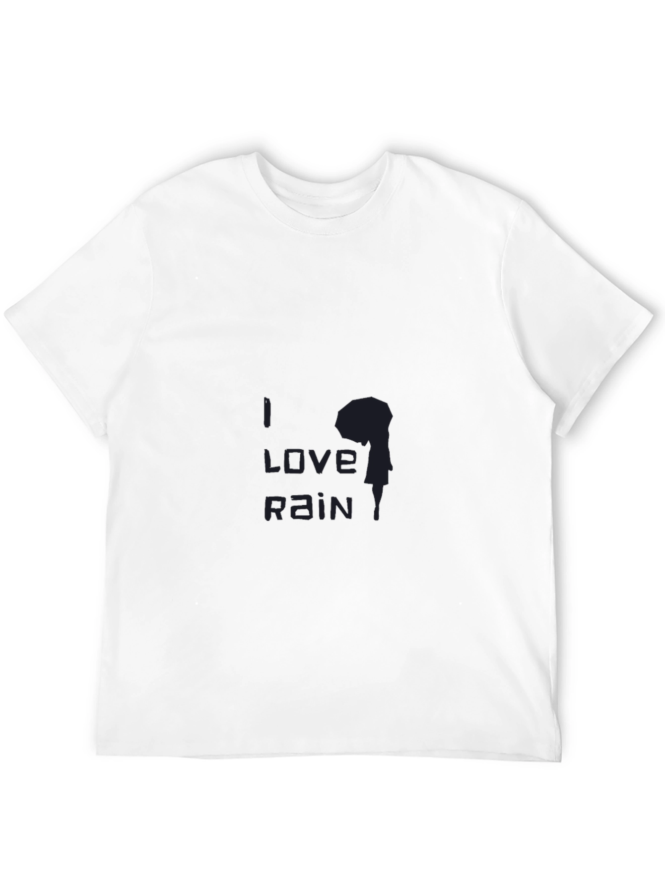 Black I Love Rain Black T-Shirt view 12