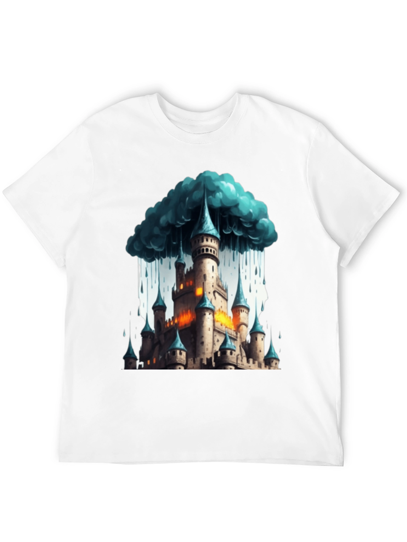 Black Fantasy Castle Storm T-Shirt view 12