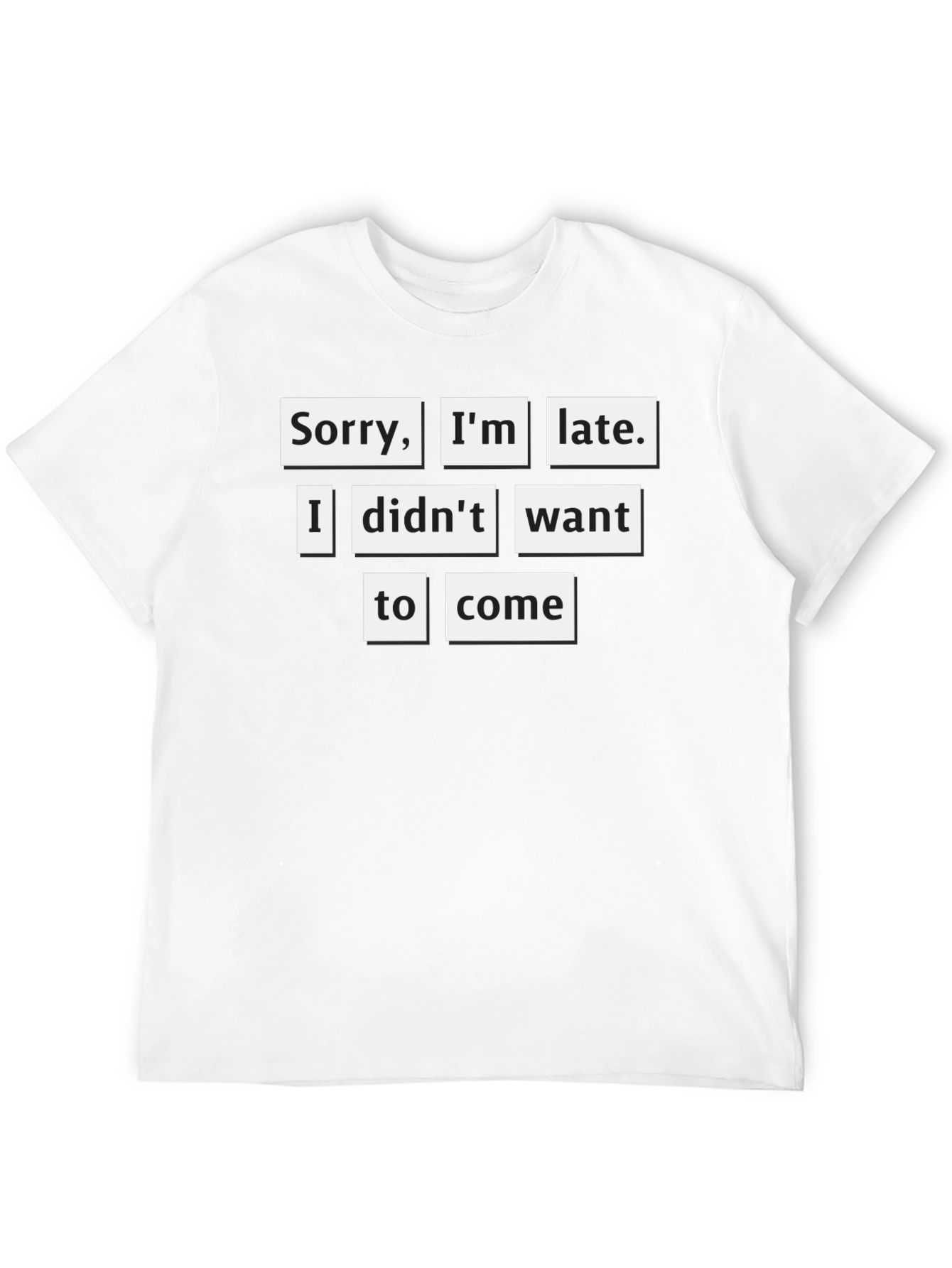 Black Sarcastic "Sorry I'm Late" Graphic Tee view 12