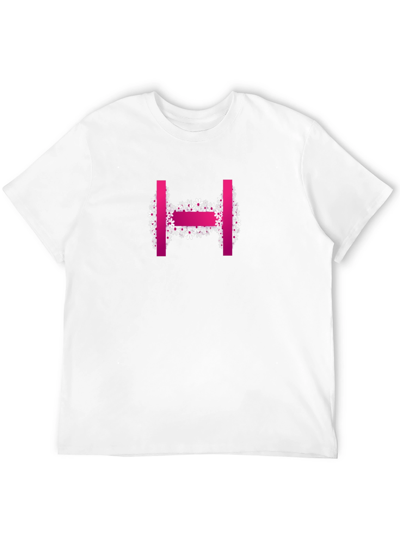 Black Floral H Letter T-Shirt - Stylish & Unique view 12