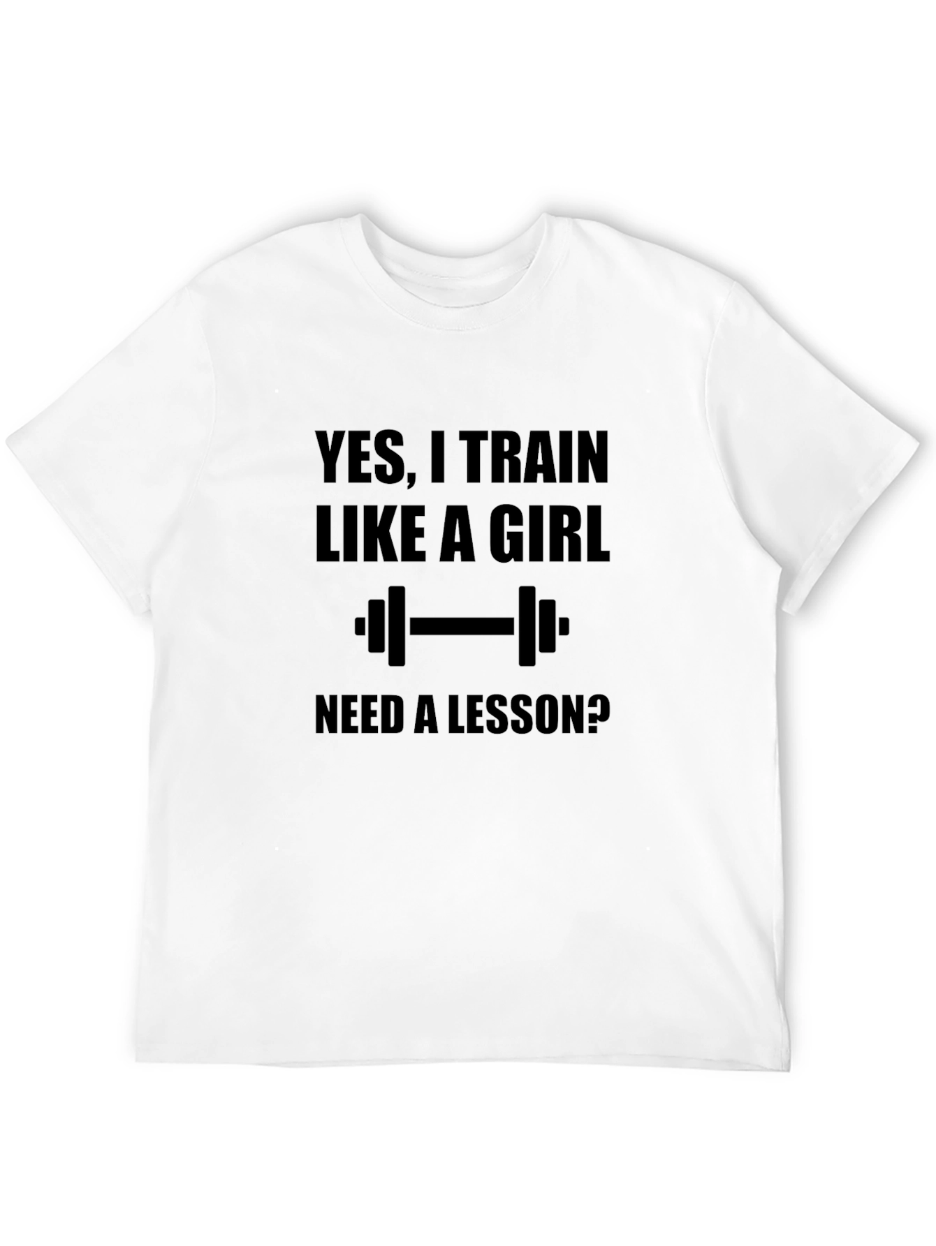 Black Humorous Gym T-Shirt: Train Like a Girl view 12