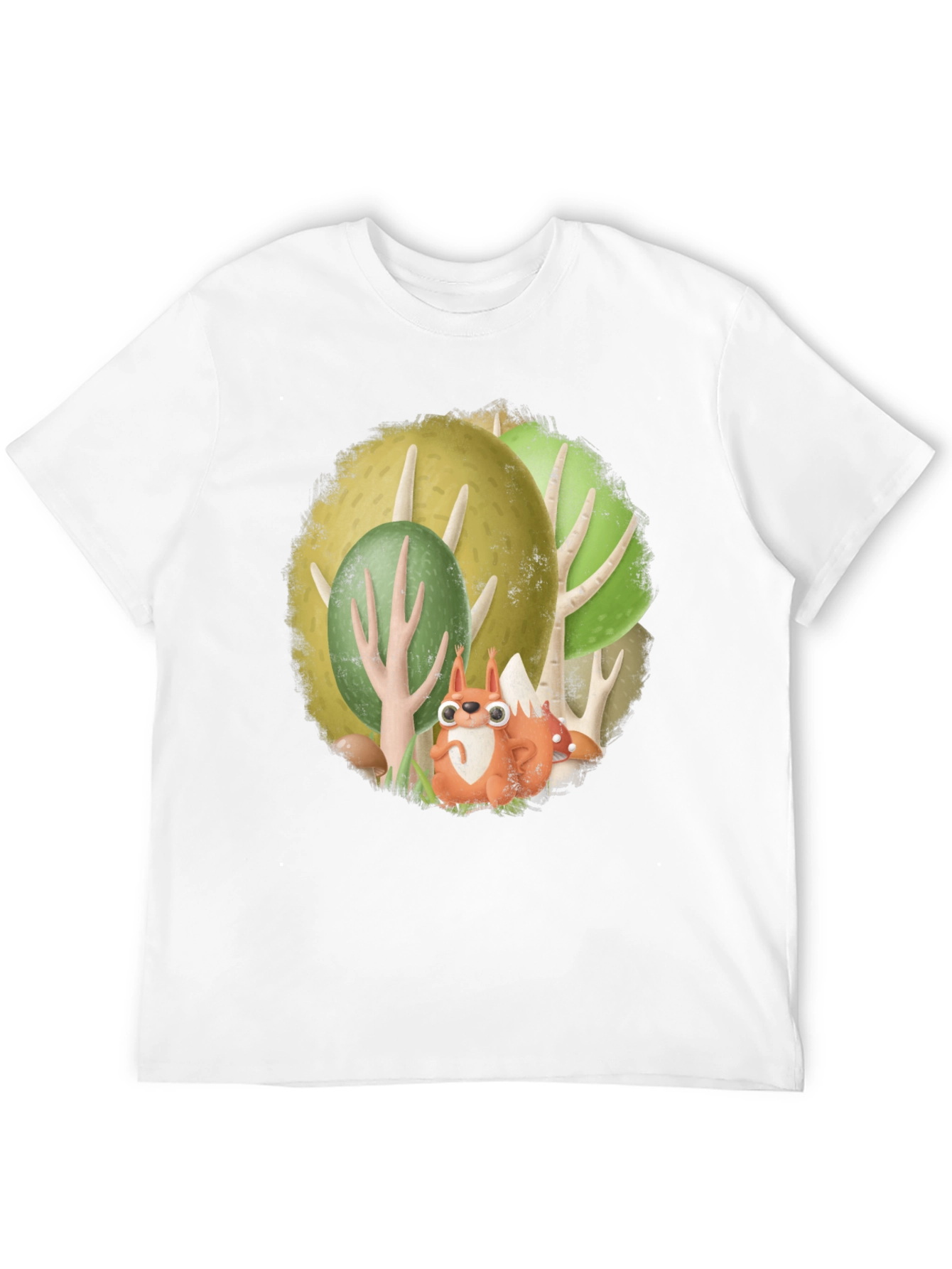 Black Whimsical Squirrel Forest Graphic Tee view 12