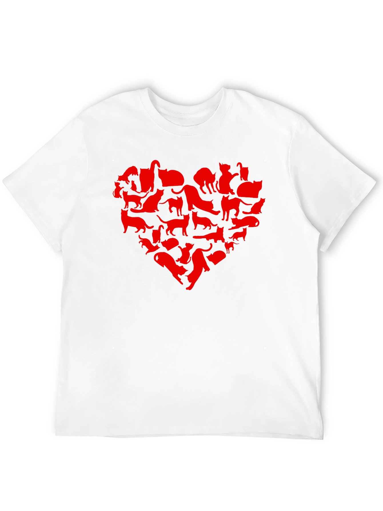 Black Cat Heart T-Shirt - Black Crew Neck Animal Lover Tee view 12