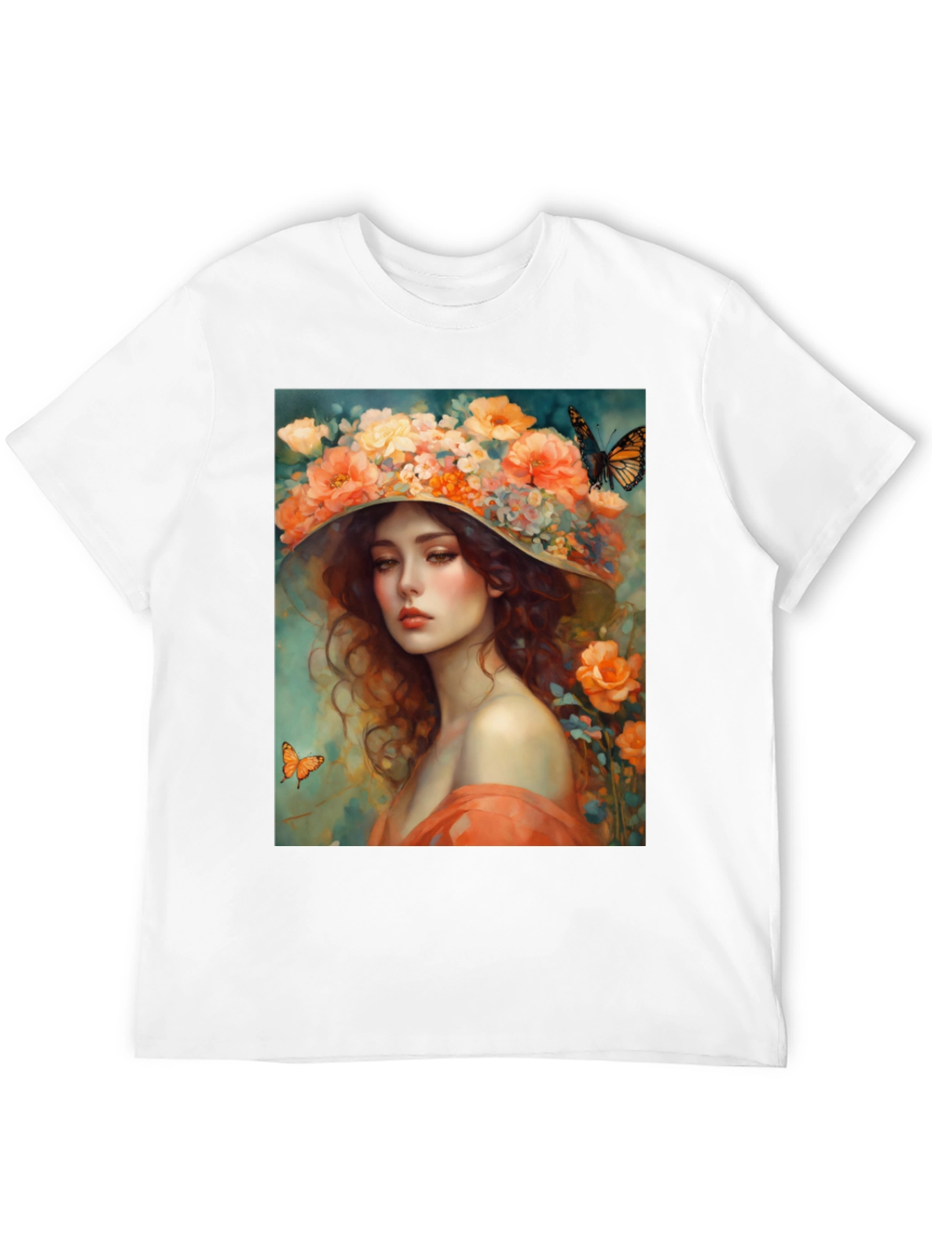 Black Floral Woman T-Shirt view 12
