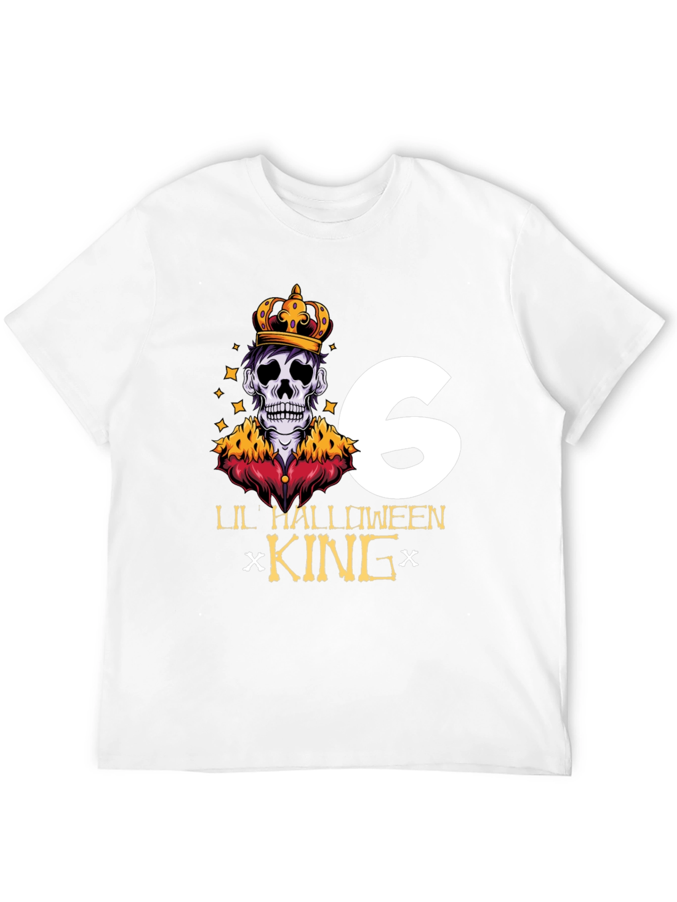 Black Lil' Halloween King Sixth Birthday T-Shirt view 12