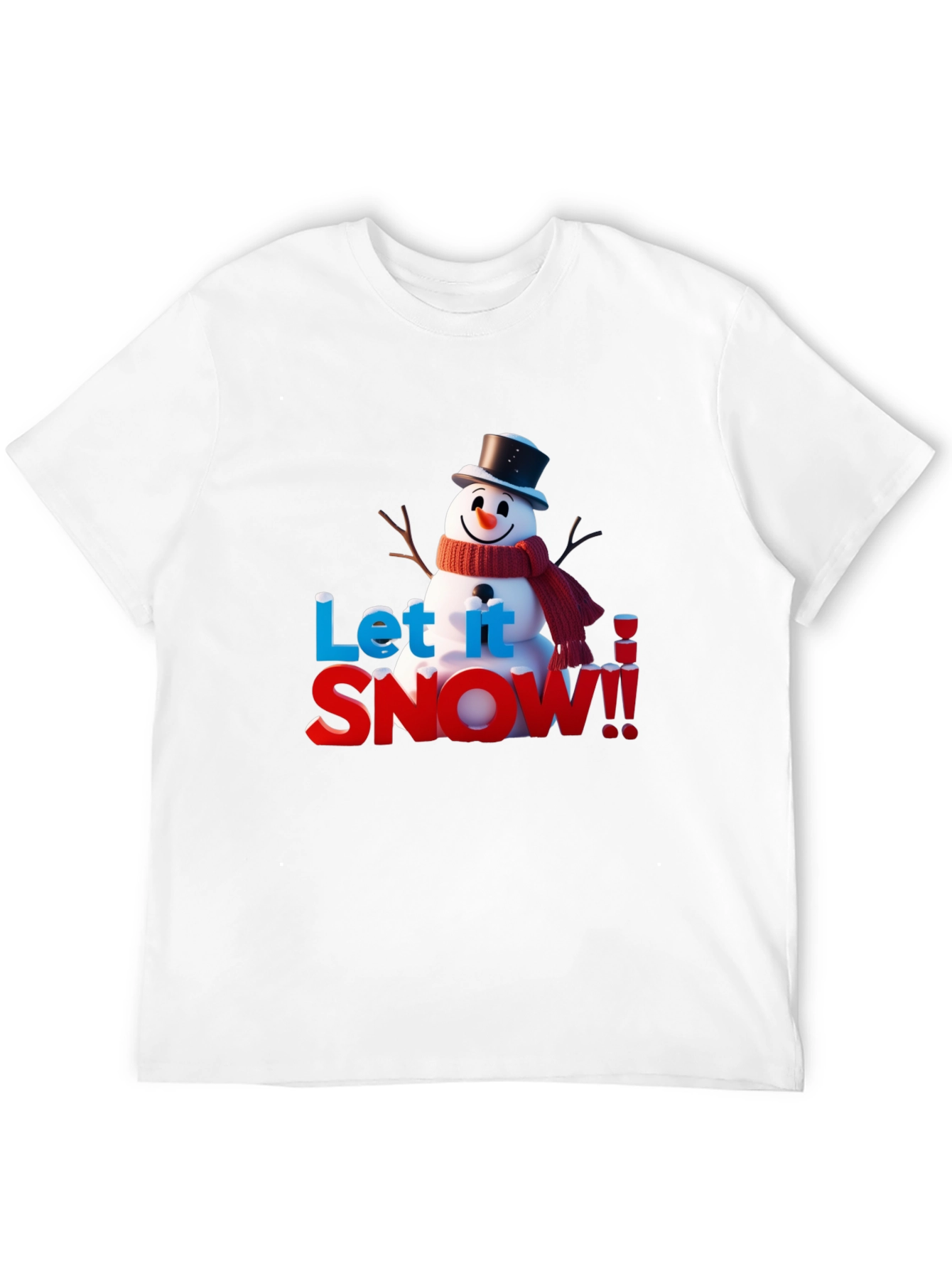 Black Let It Snow Holiday T-Shirt view 12