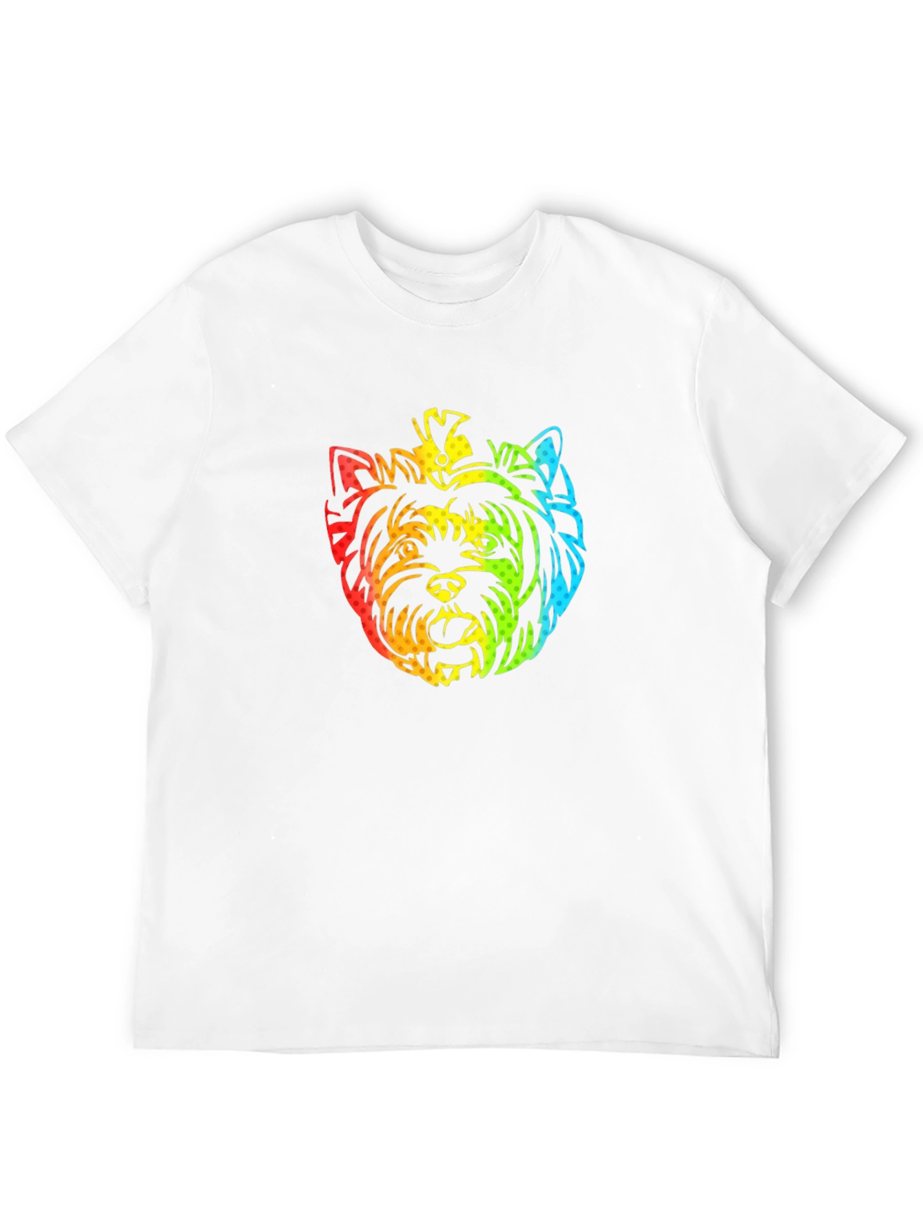 Black Rainbow Yorkshire Terrier Graphic T-Shirt view 12