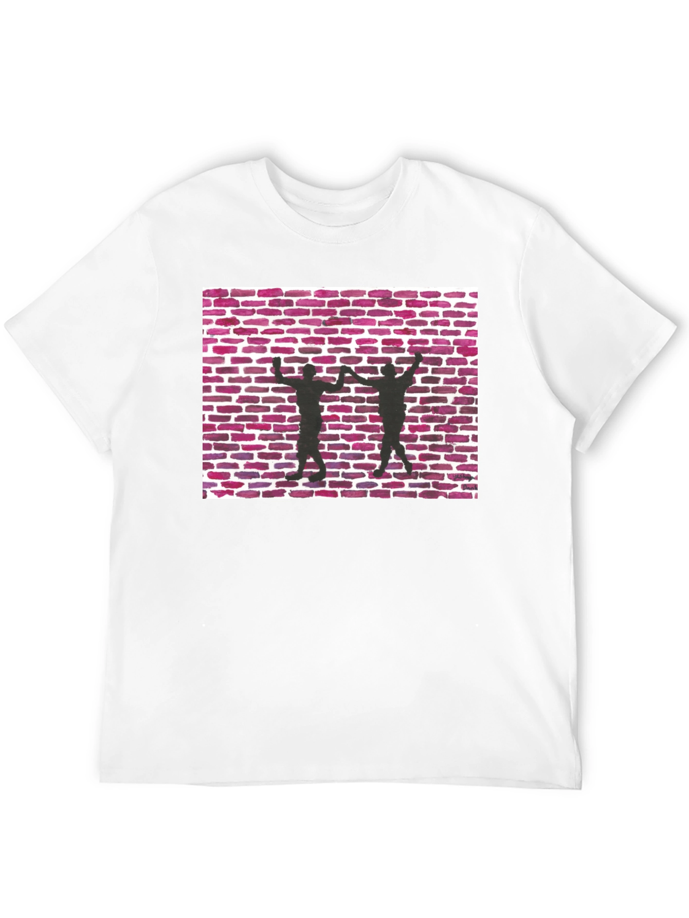 Black Brick Wall Dance Silhouette Graphic Tee - Black view 12