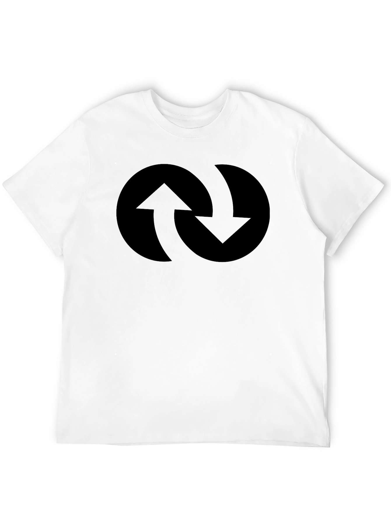 Black Black Circular Arrow Graphic Tee - Modern Design view 12