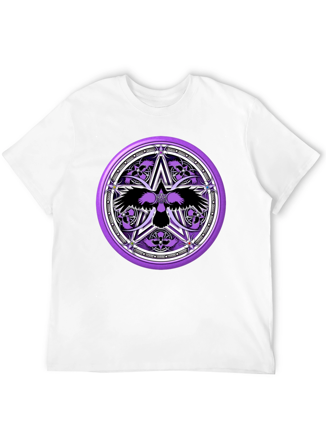 Black Raven Pentagram Graphic Tee - Black view 12