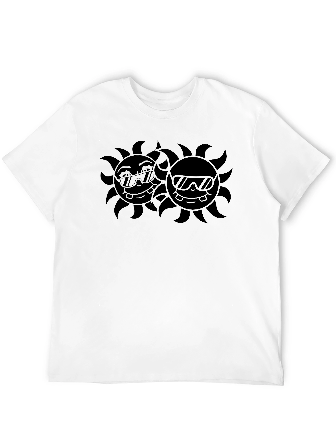 Black Cool Sun Graphic Tee - Black Cotton Blend view 12