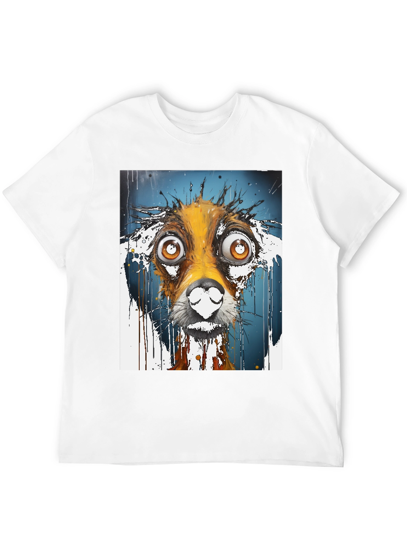 Black Dog Art Graphic Tee - Unisex Black Cotton T-Shirt view 12