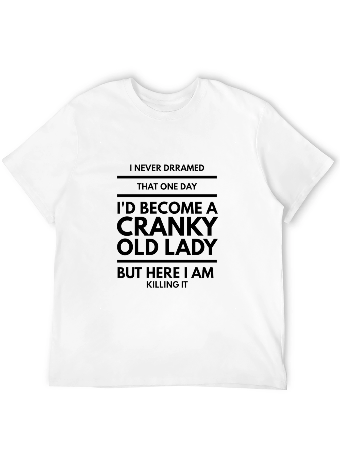 Black Cranky Old Lady Funny T-Shirt - Novelty Graphic Tee view 12
