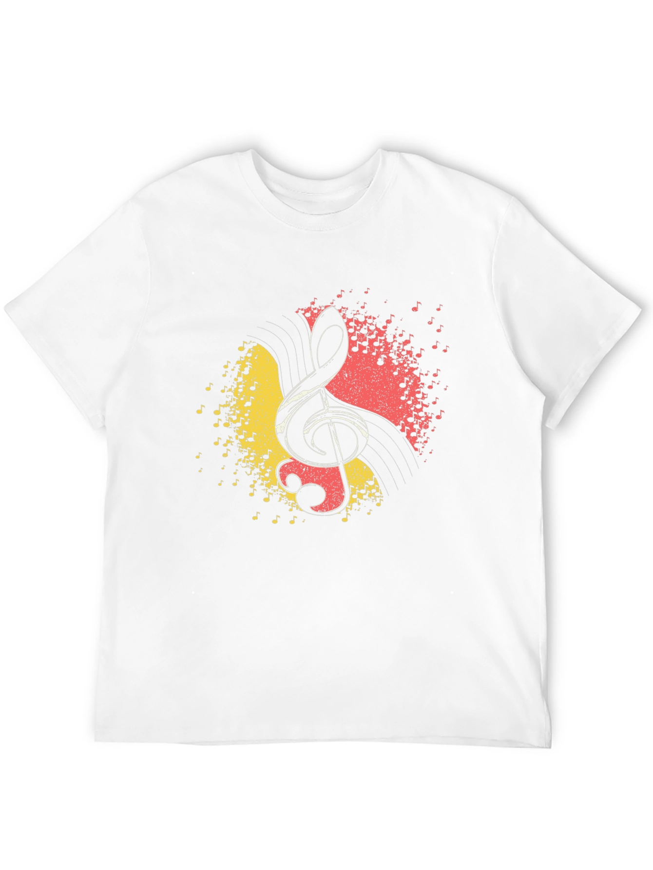 Black Musical Clef Graphic Tee - Black Cotton T-Shirt view 12