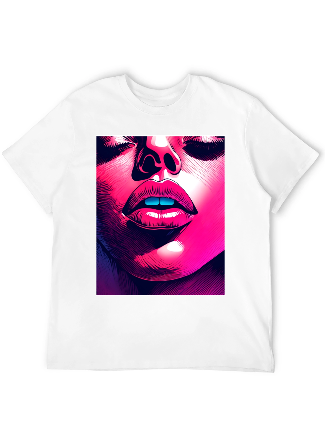 Black Abstract Face Graphic Tee - Stylish Black T-Shirt view 12