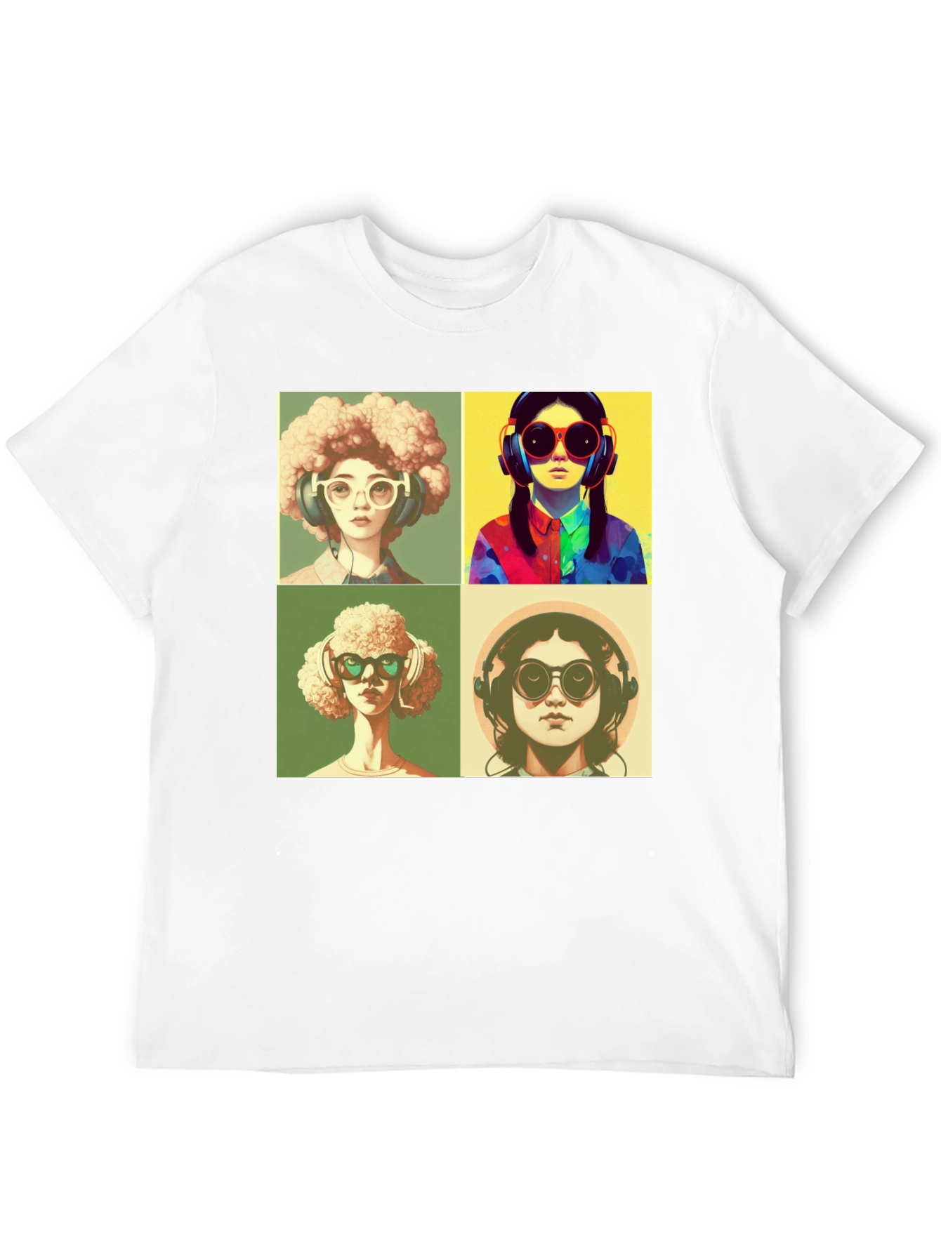 Black Retro Pop Art T-Shirt - Music Lover Fashion view 12