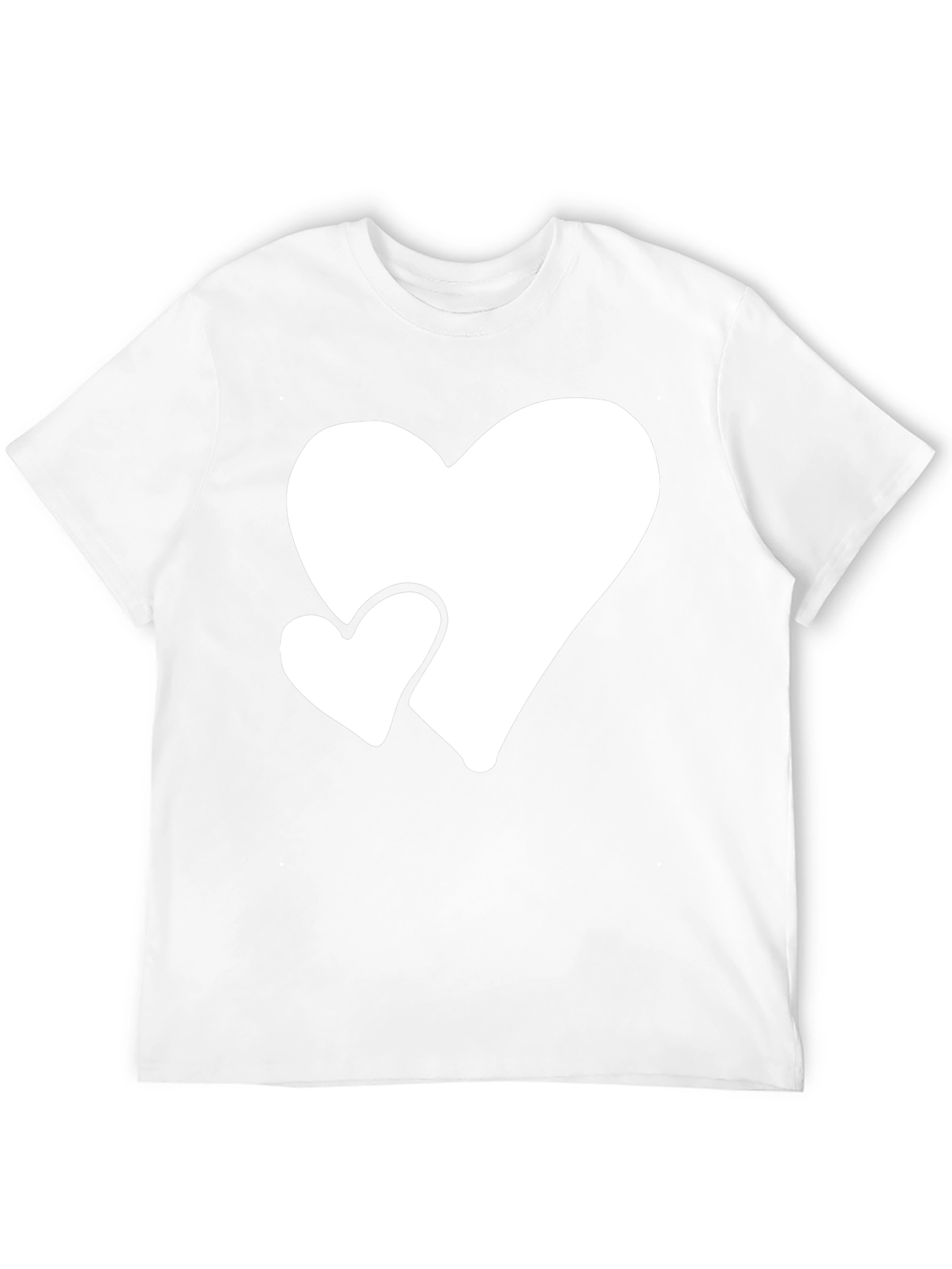 Black Black T-Shirt with White Hearts view 12