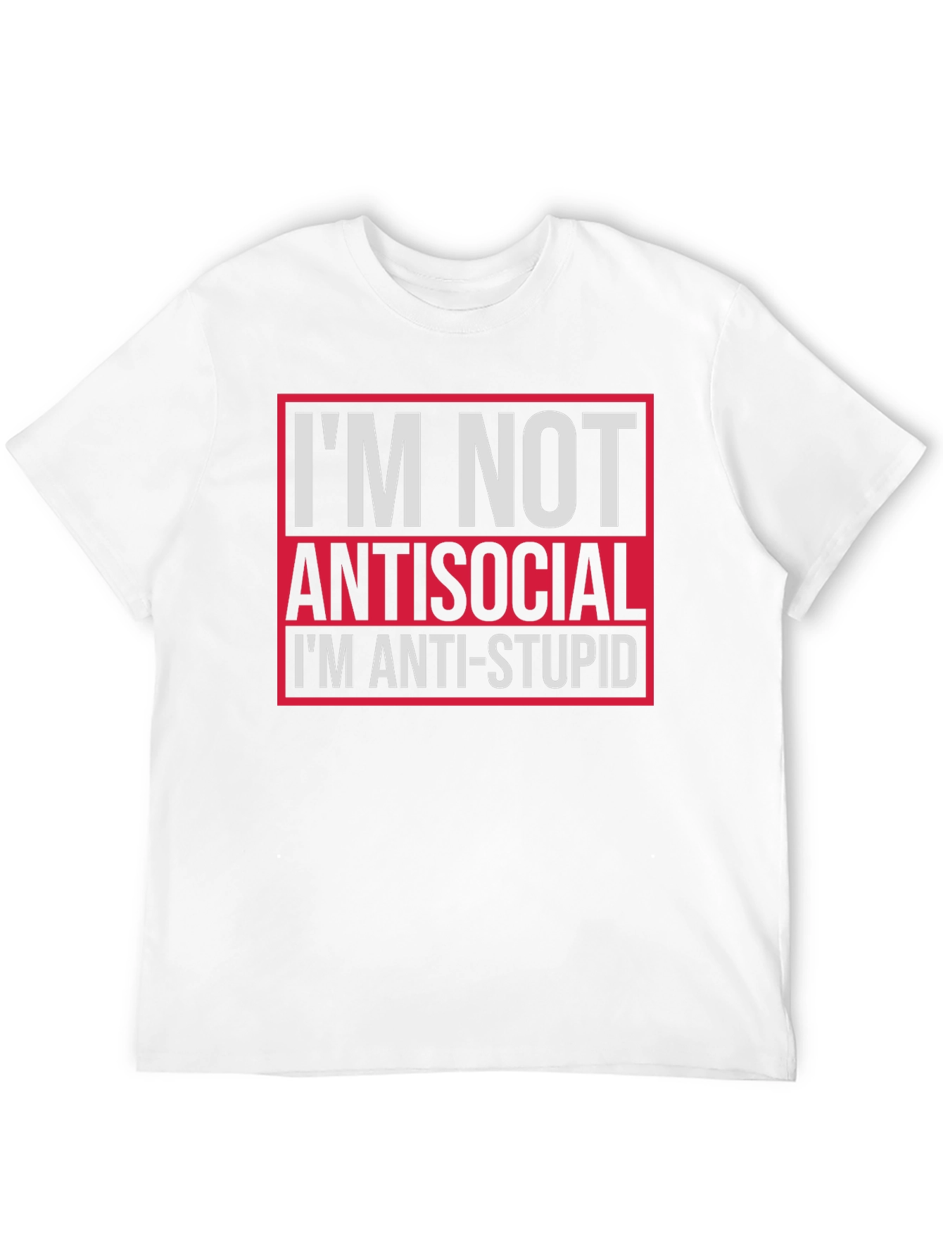 Black I'm Not Antisocial Anti-Stupid Graphic Tee view 12