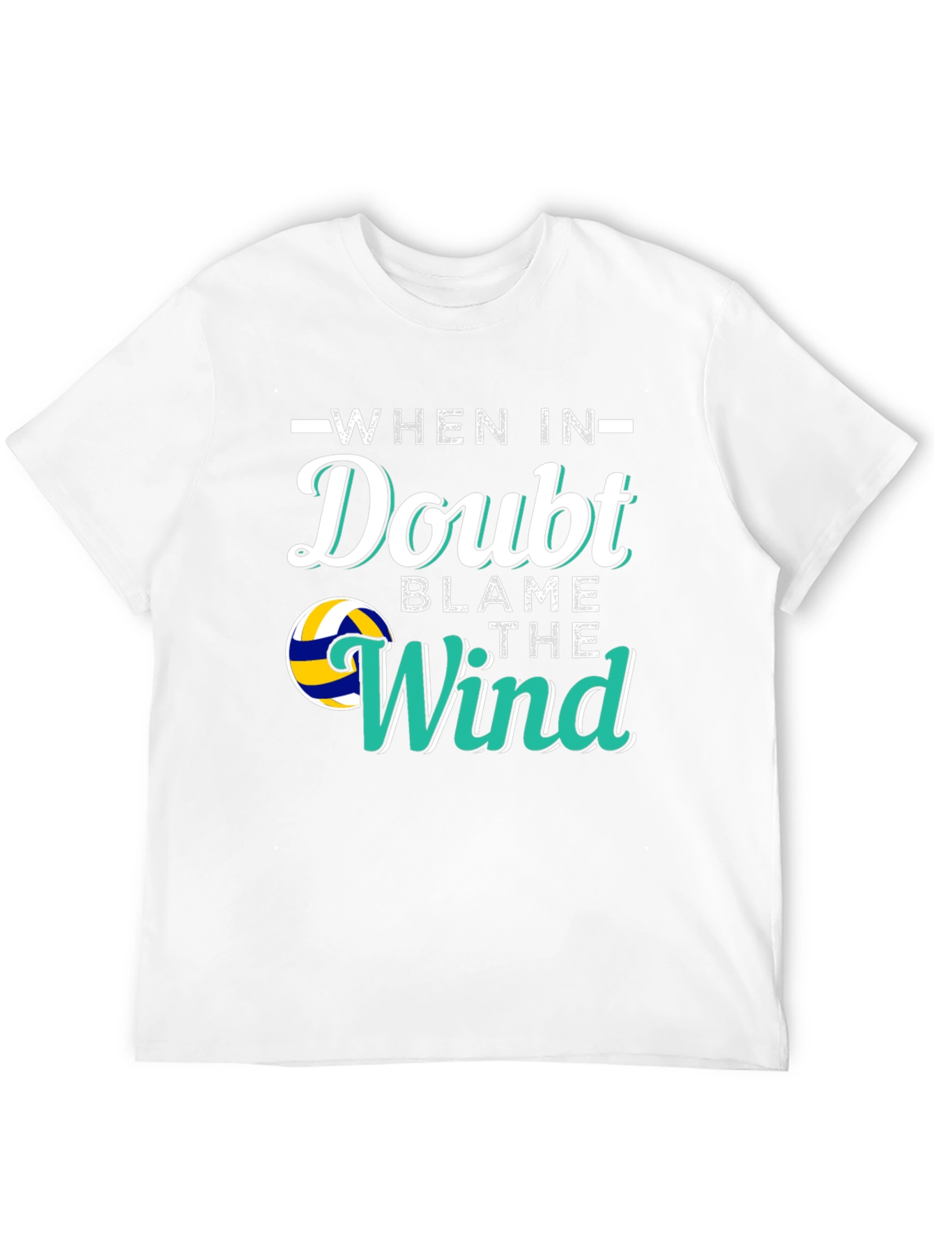 Black Volleyball When In Doubt Blame the Wind Graphic T-Shirt view 12