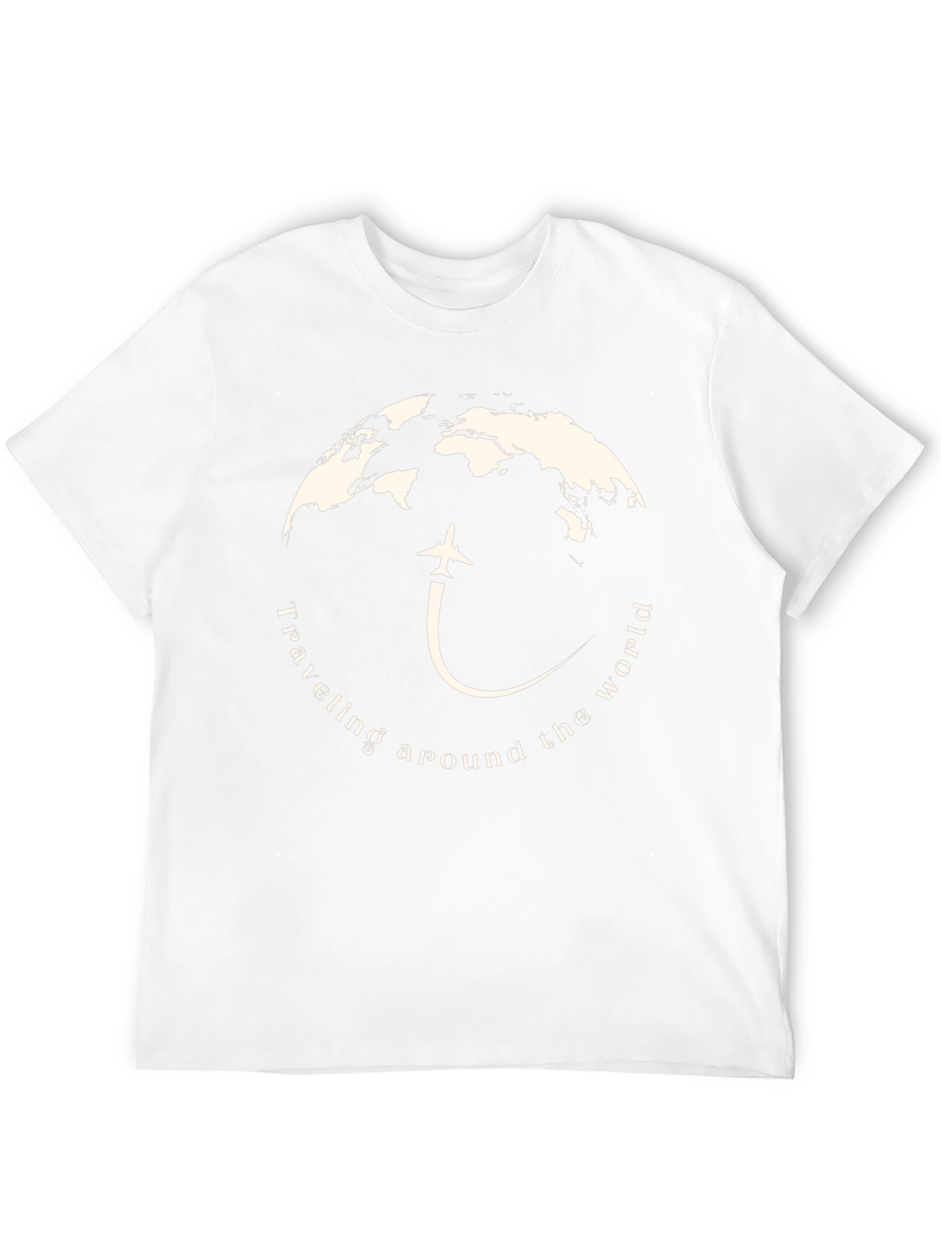Black Travel the World T-Shirt: Airplane & Earth Design view 12