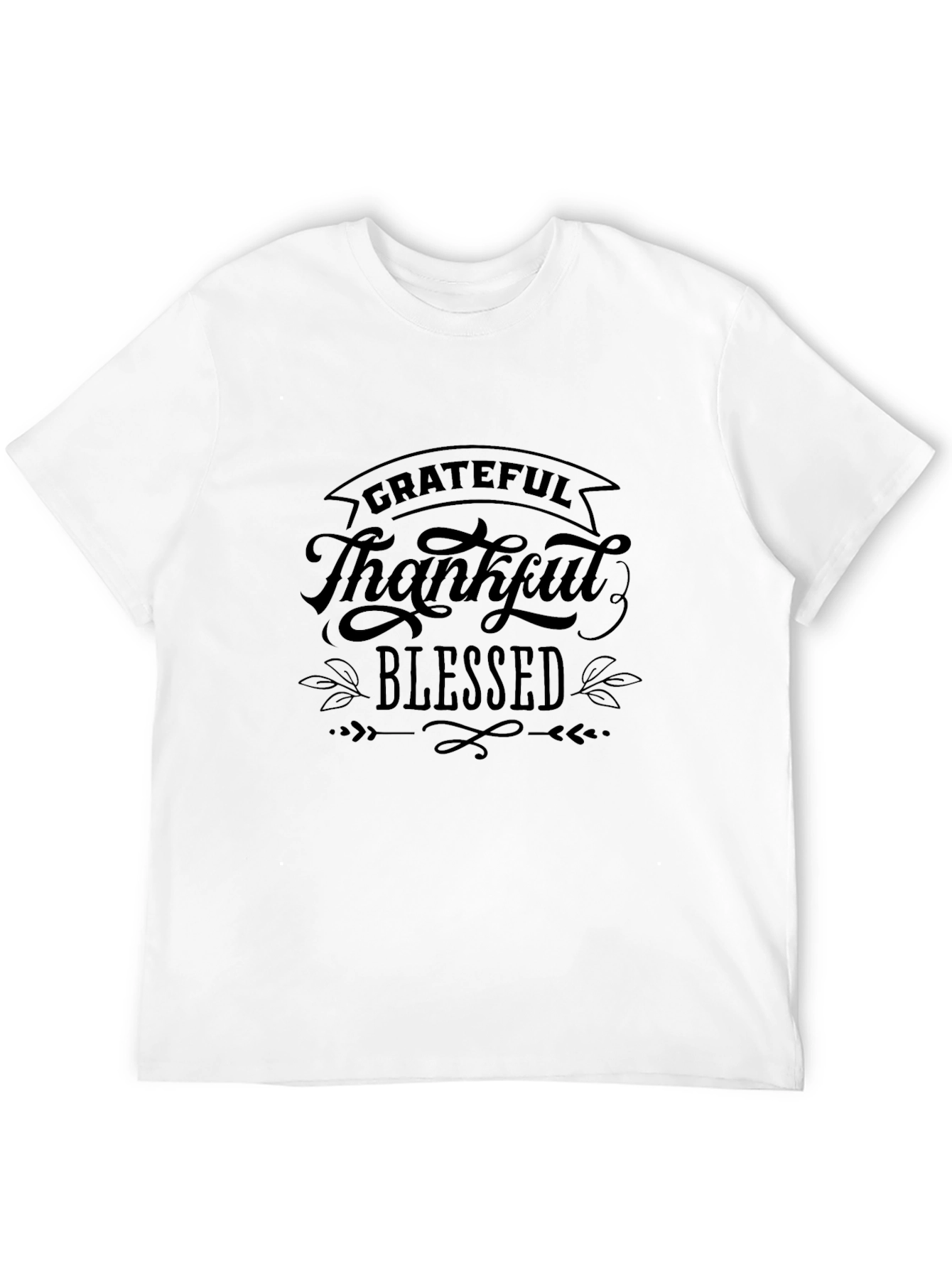 Black Grateful Thankful Blessed Graphic T-Shirt view 12