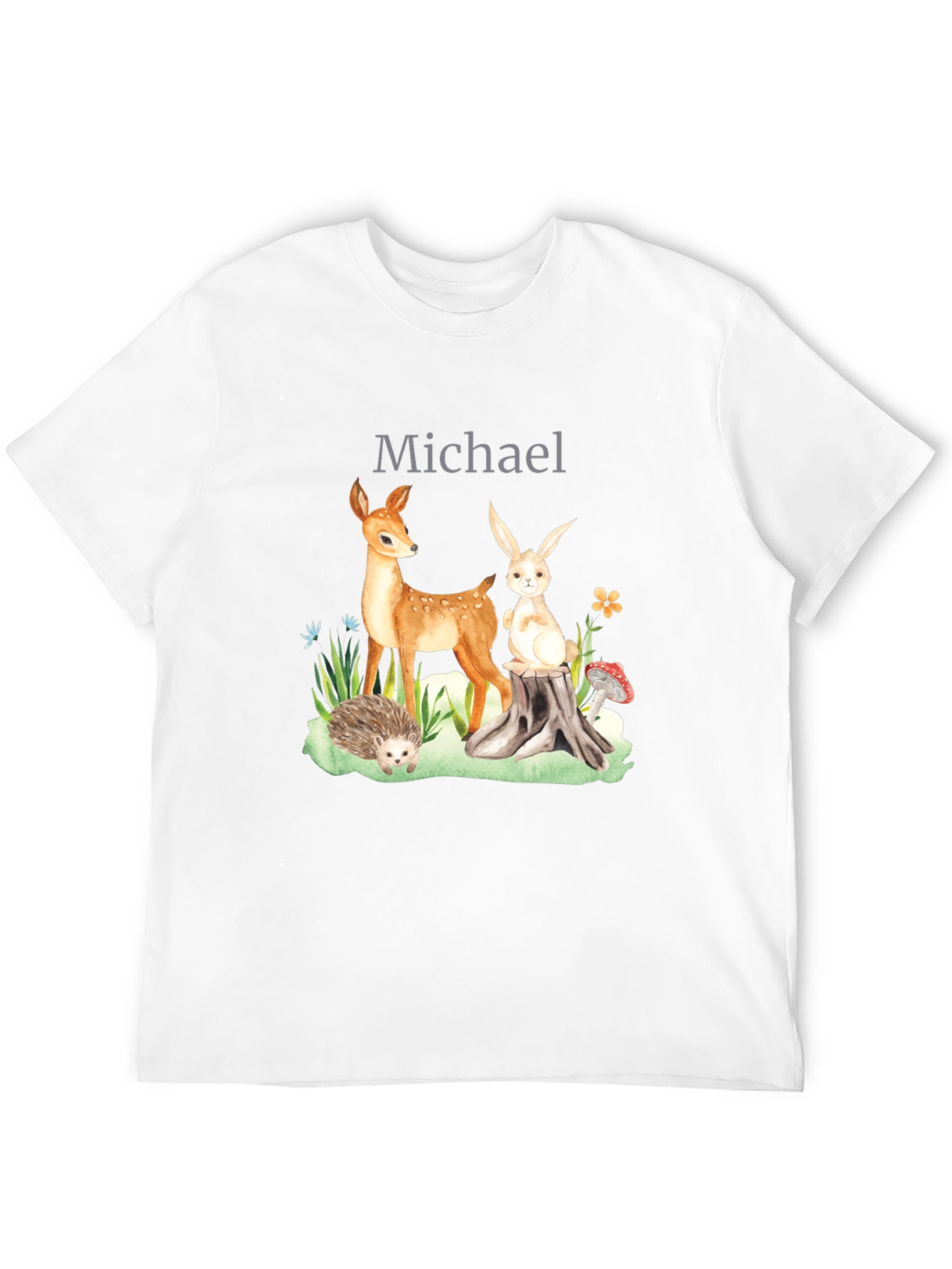 Black Personalized Woodland Animals T-Shirt view 12