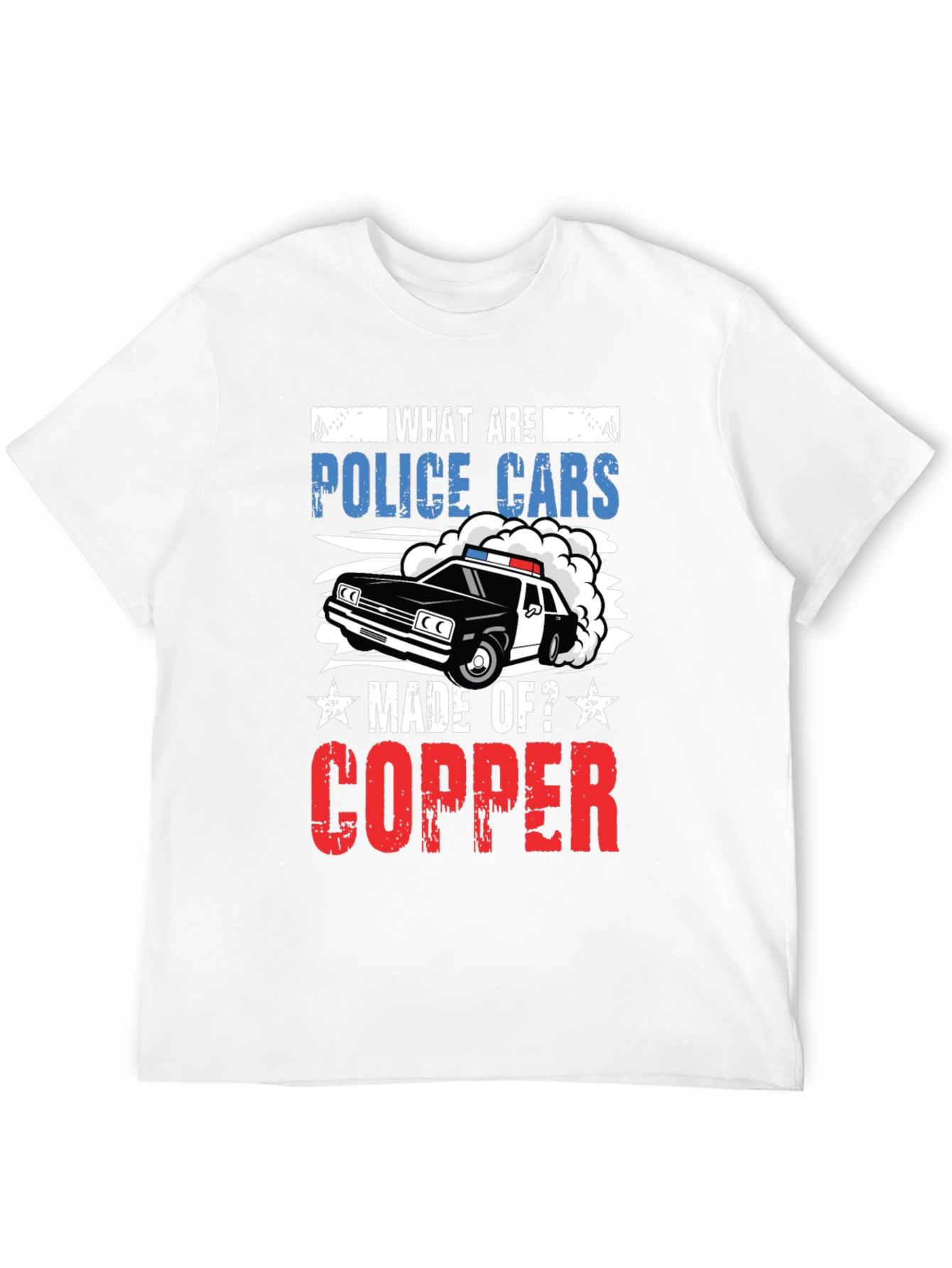 Black Police Car Humor Graphic T-Shirt view 12