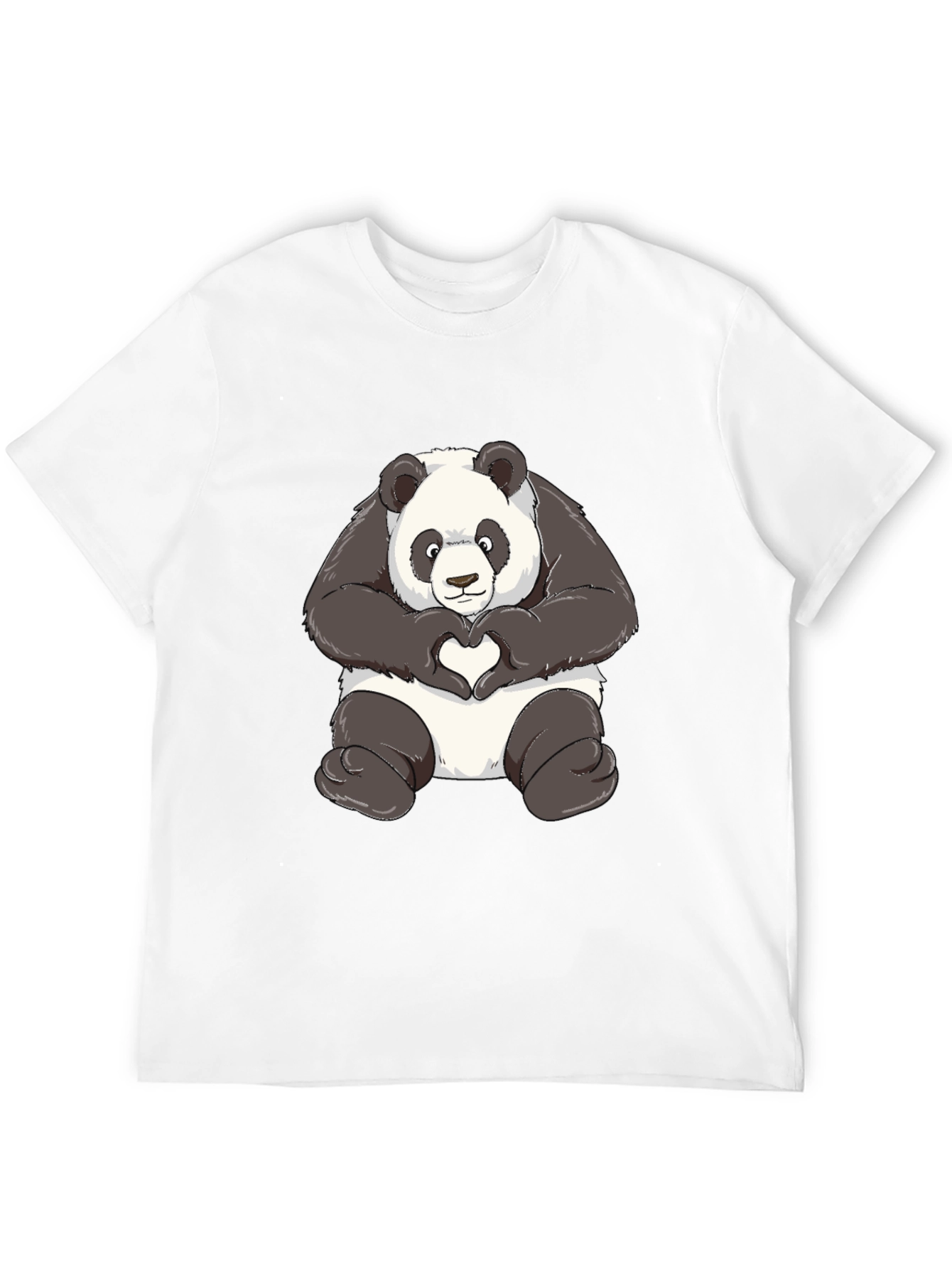 Black Panda Heart Hands Graphic T-Shirt - Black view 12