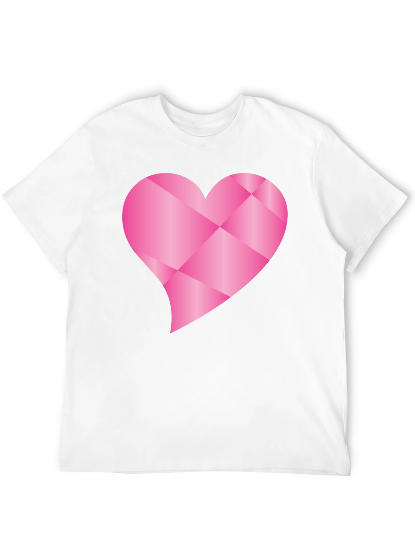 Black Geometric Pink Heart Graphic Black T-Shirt view 12