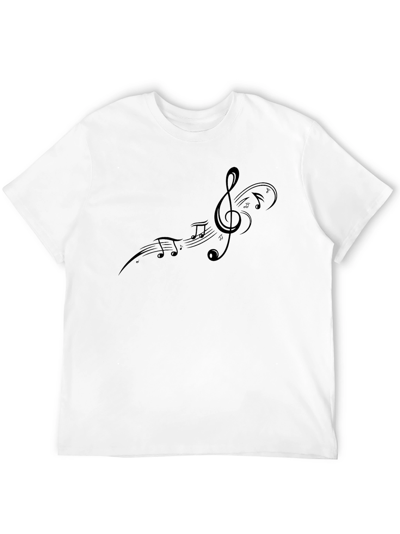 Black Musical Note Graphic Tee - Black Cotton Blend view 12