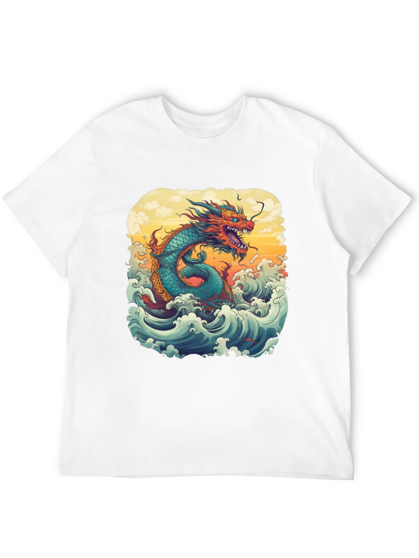 Black Dragon Wave Graphic Tee - Unique Design view 12