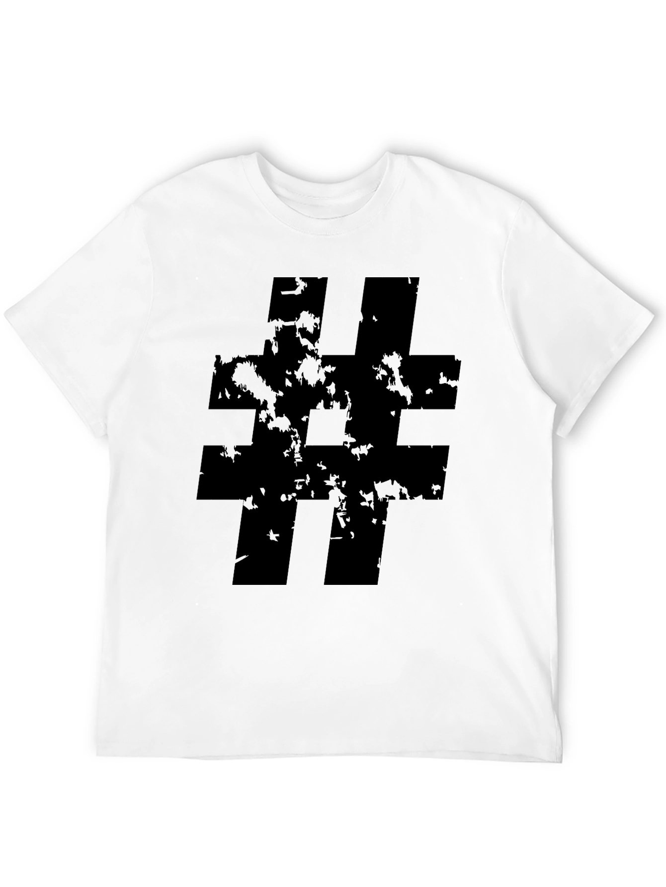 Black Distressed Hashtag Graphic Tee - Black Casual Shirt view 12