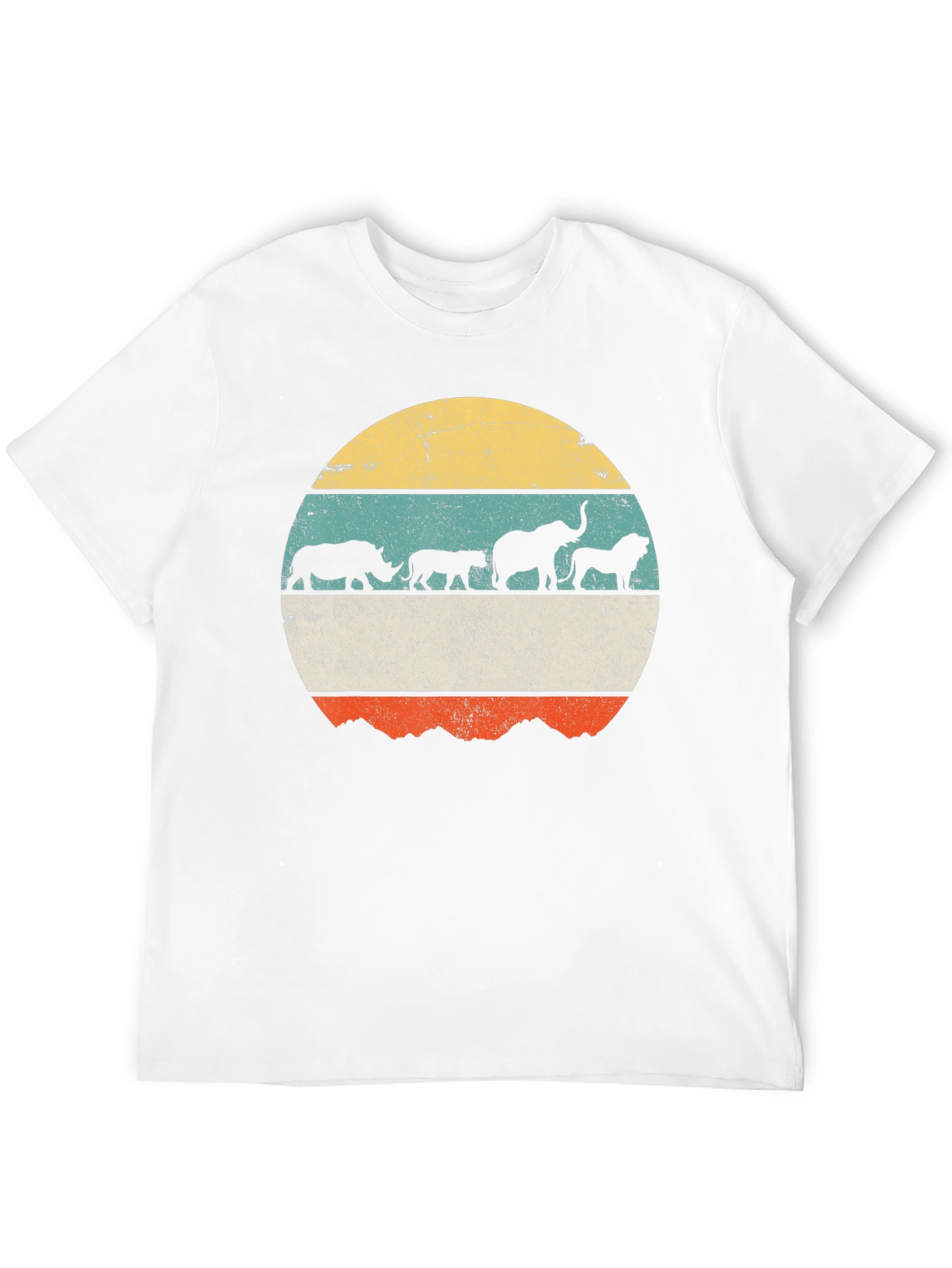 Black Retro Safari Animal T-Shirt view 12