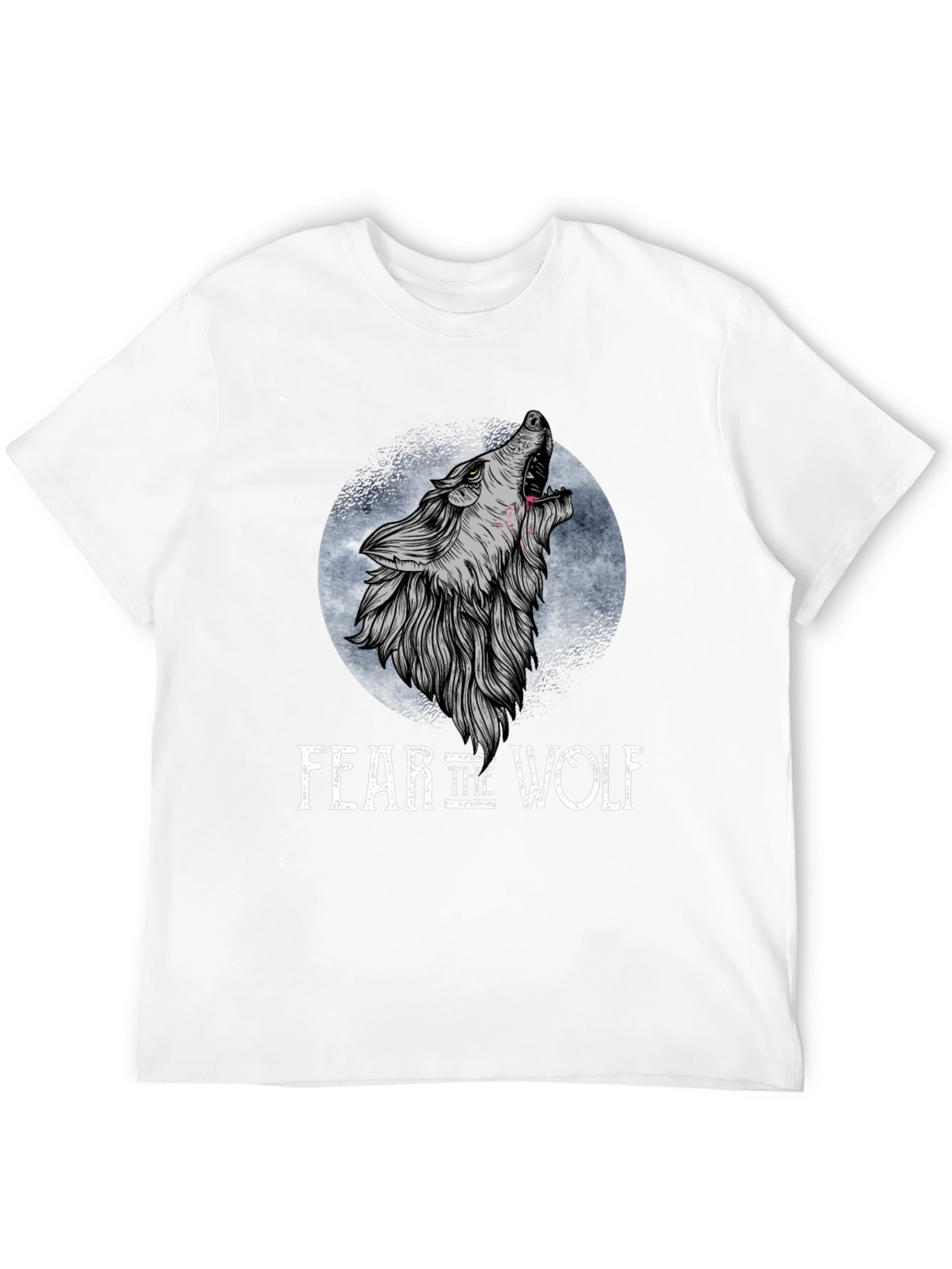 Black Fear the Wolf Graphic T-Shirt - Black Wolf Design view 12