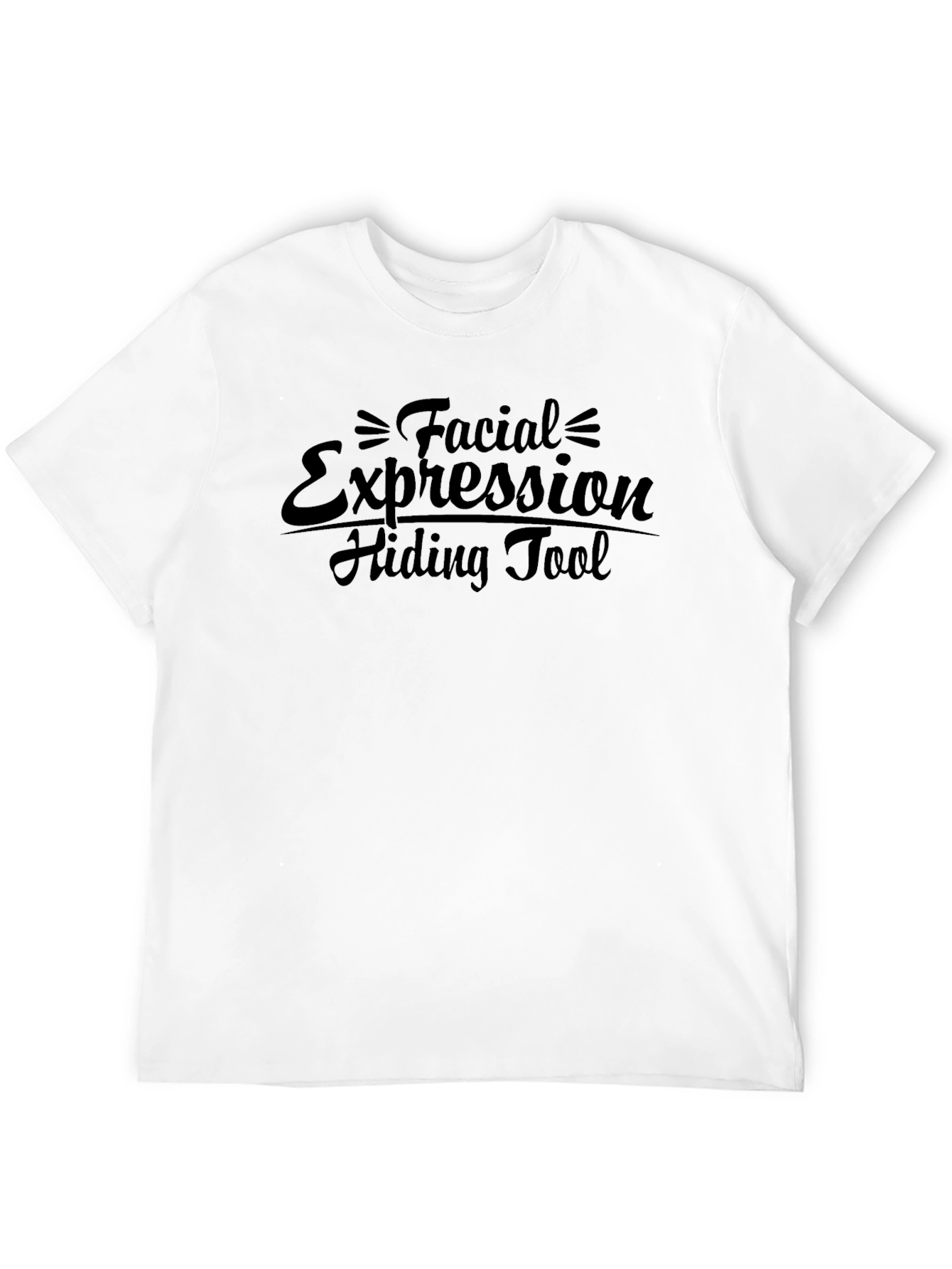 Black Facial Expression Hiding Tool T-Shirt - Black Crew Neck Tee view 12